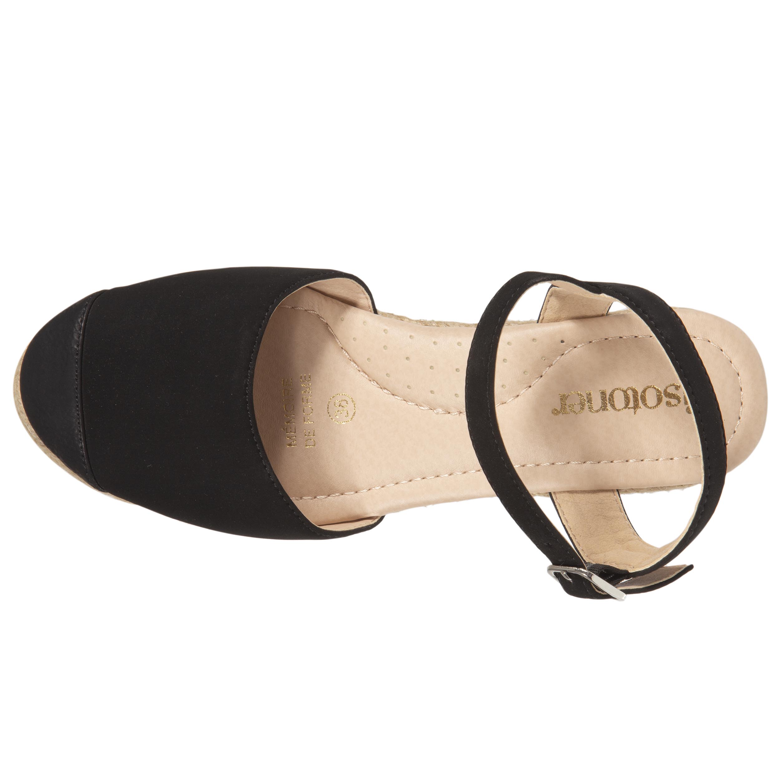 isotoner-espadrilles-ferm-es-femme-talon-corde-6-cm-noir image 3
