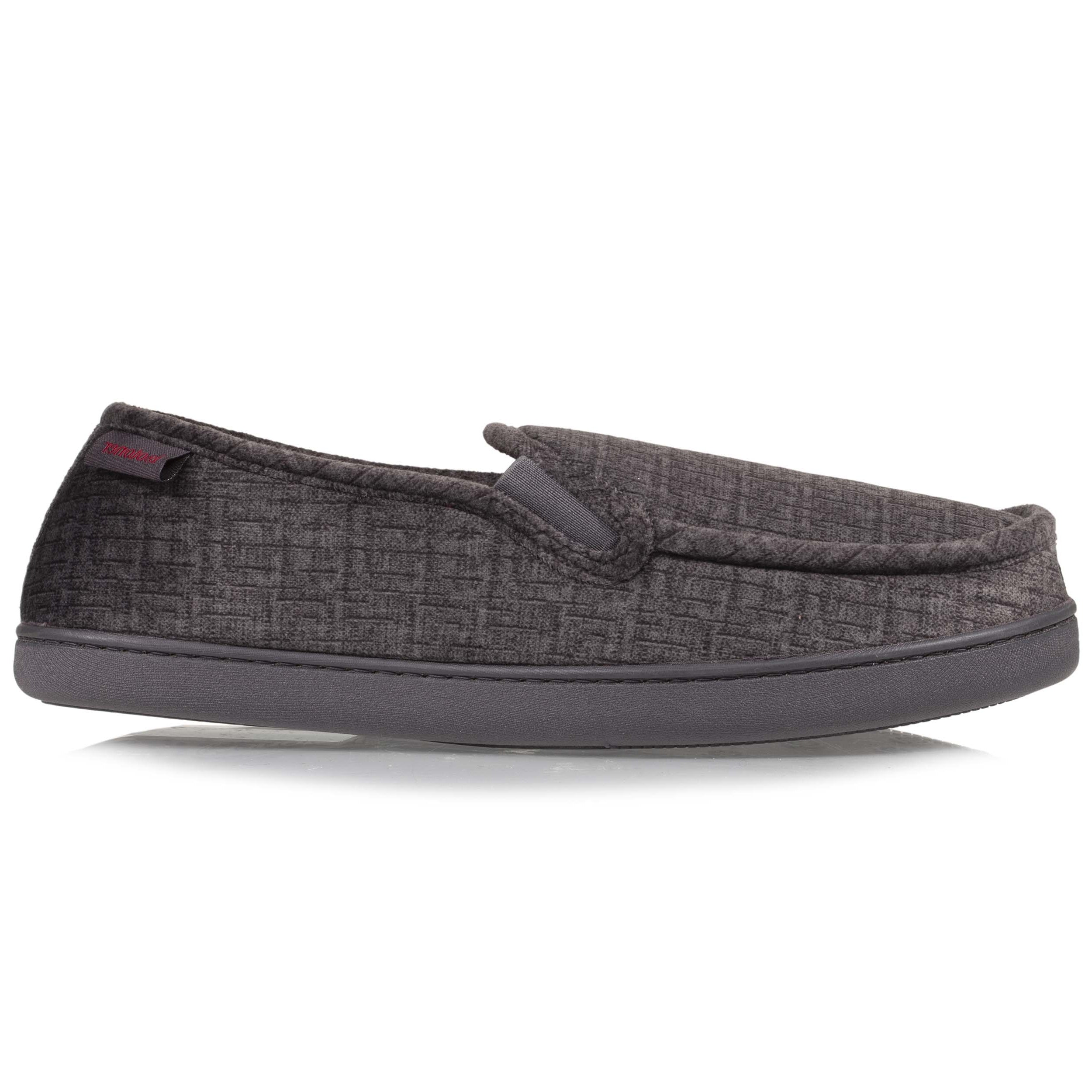 isotoner-chaussons-mocassins-homme-gris-rouge image 8