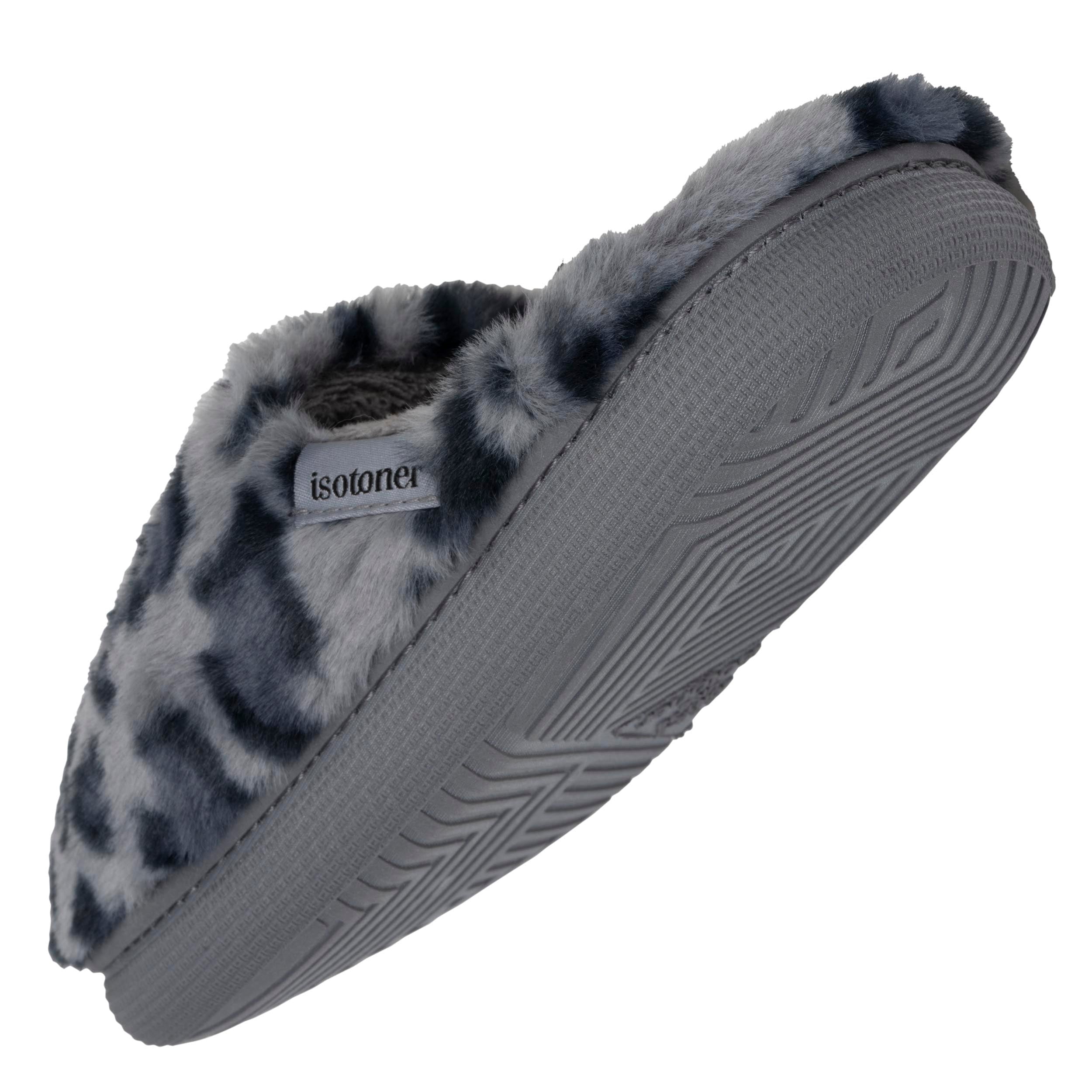 isotoner-chaussons-mules-femme-bloup-l-opard-gris image 5