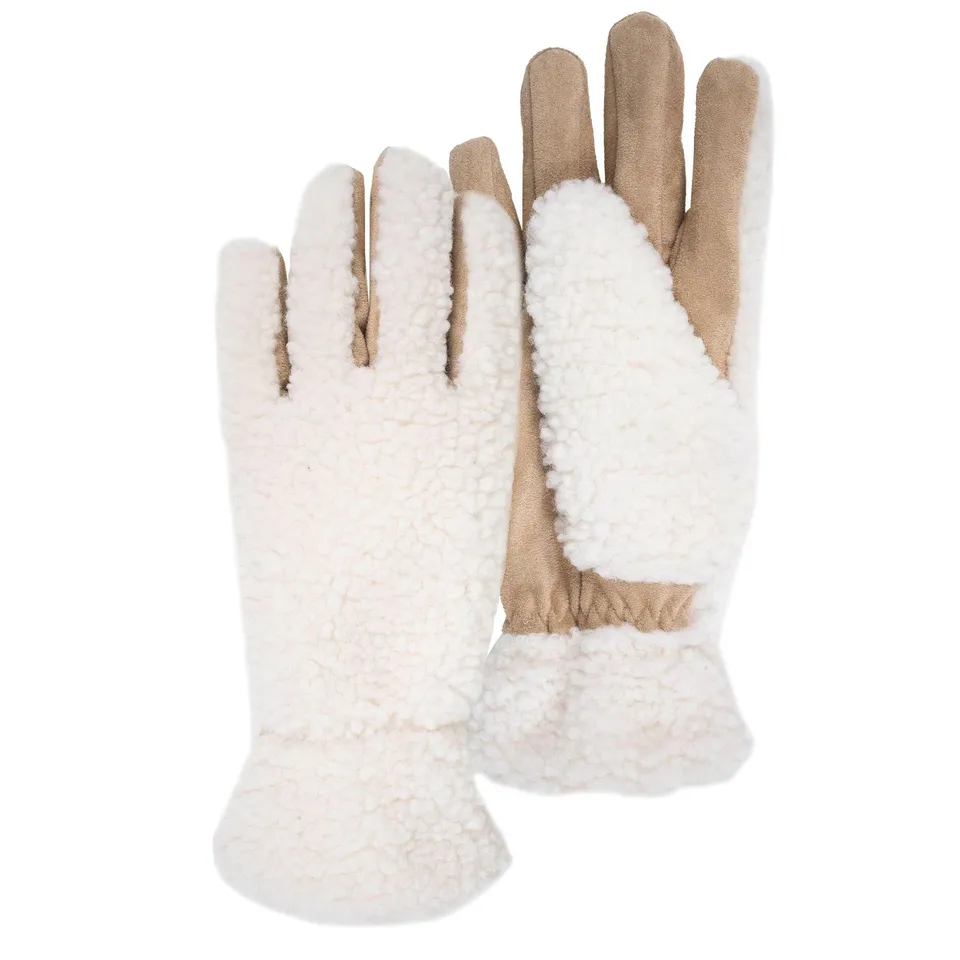isotoner-gants-femme-cr-me-sherpa-doubl-s-chaud-taille-unique image 1