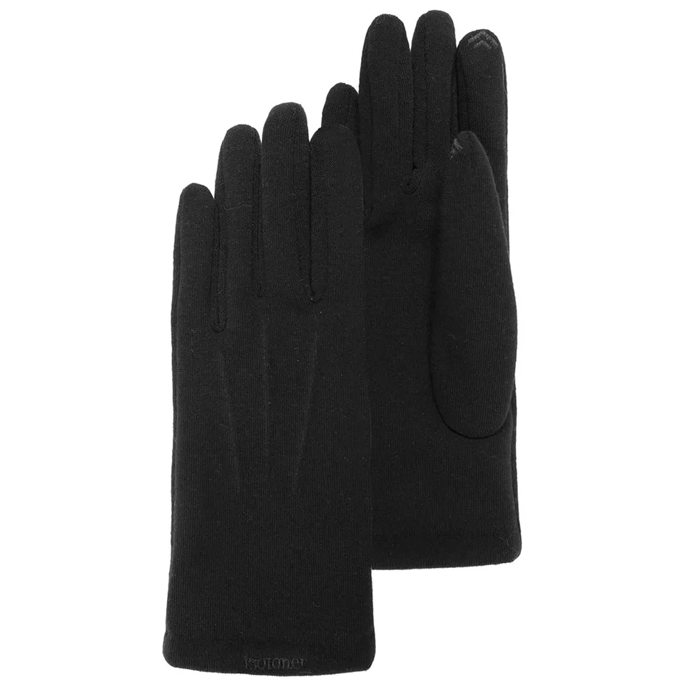 isotoner-gants-femme-tissu-tactiles-noir-3-baguettes image 1