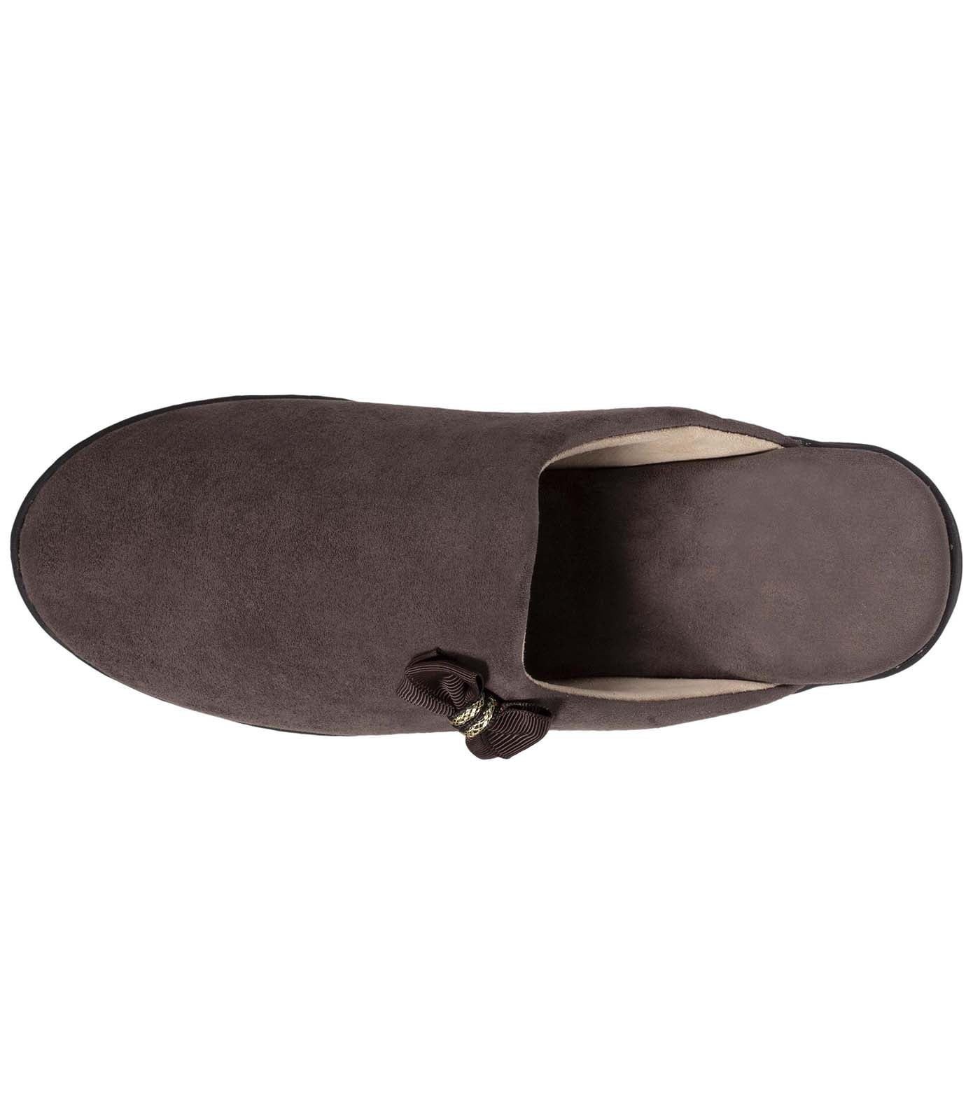 isotoner-chaussons-mules-femme-talon-n-ud-taupe-everywear image 7