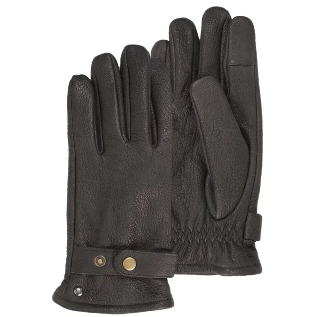 isotoner-gants-cuir-homme-marron-tactiles image 1