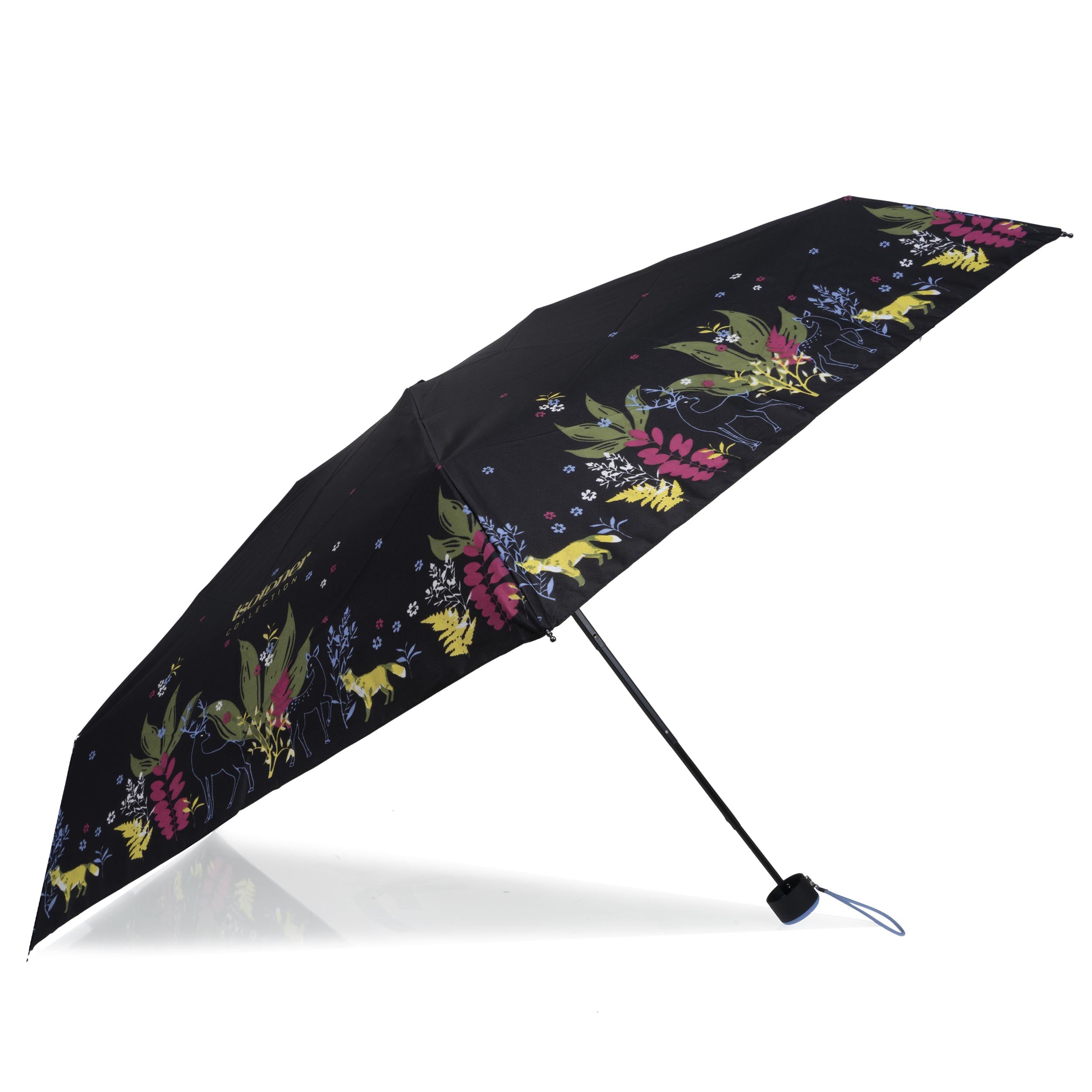 isotoner-parapluie-mini-ultra-slim-frise-cerf-recycl image 2