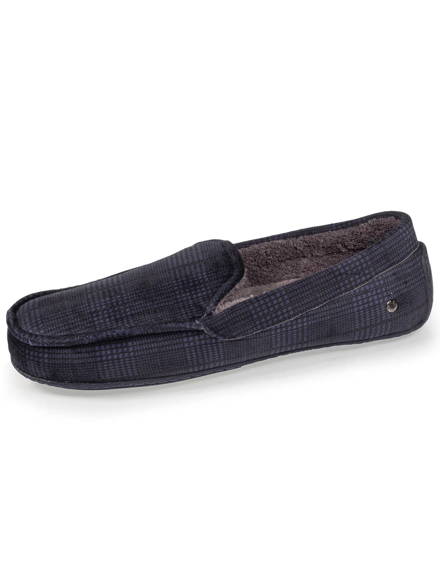 isotoner-chaussons-mocassins-homme-carreaux-marine image 6