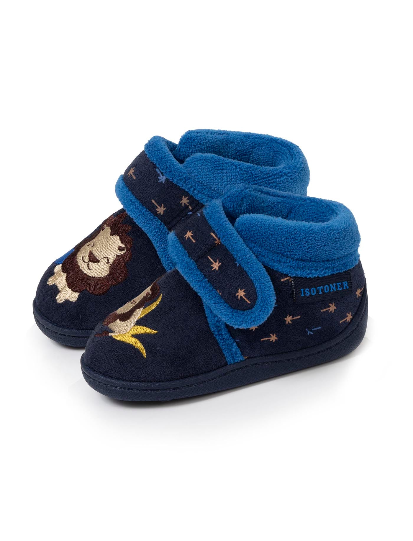 isotoner-chaussons-bottillons-scratch-enfant-marine-lion-palmier image 6