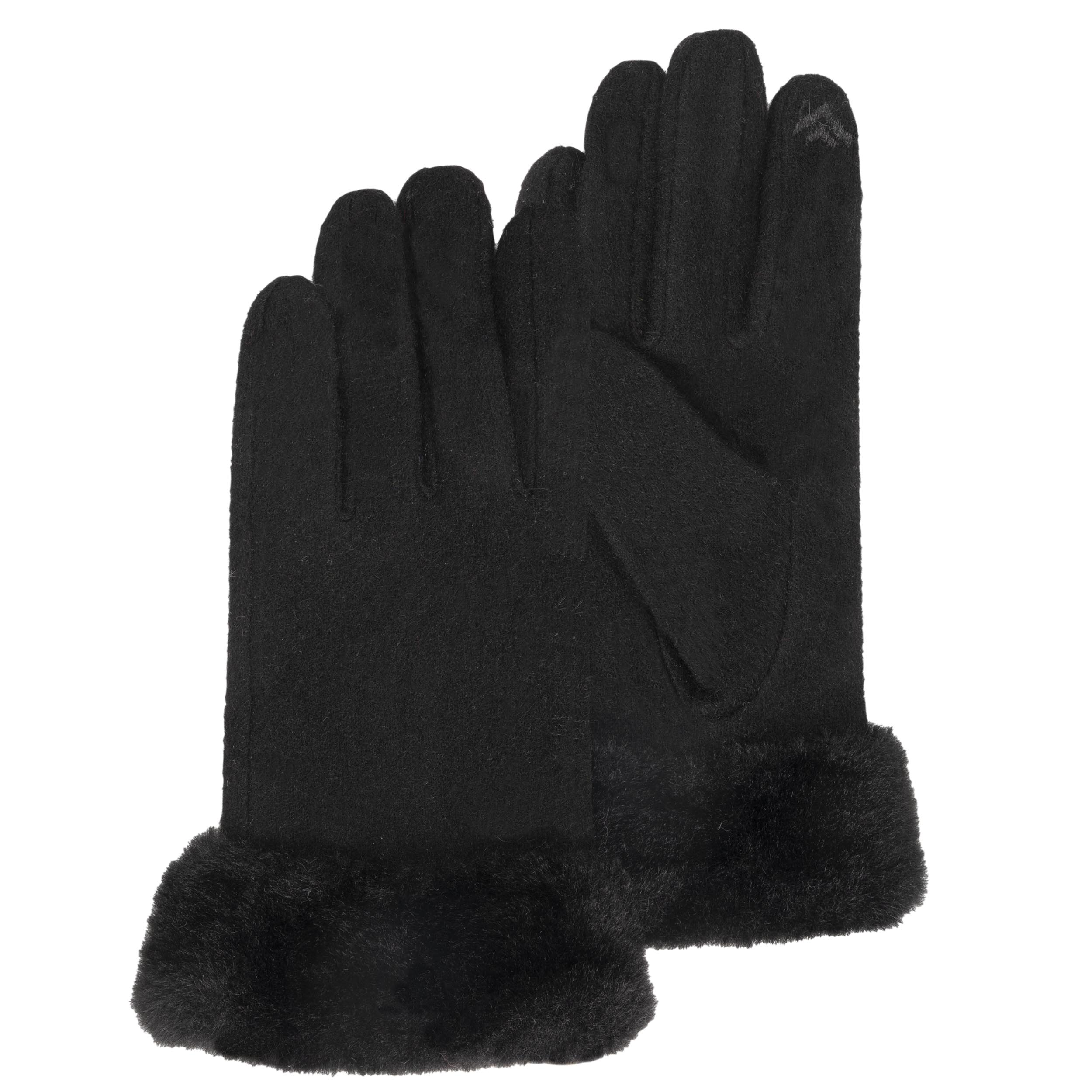 isotoner-gants-femme-tactiles-laine-noir-smartouch image 1