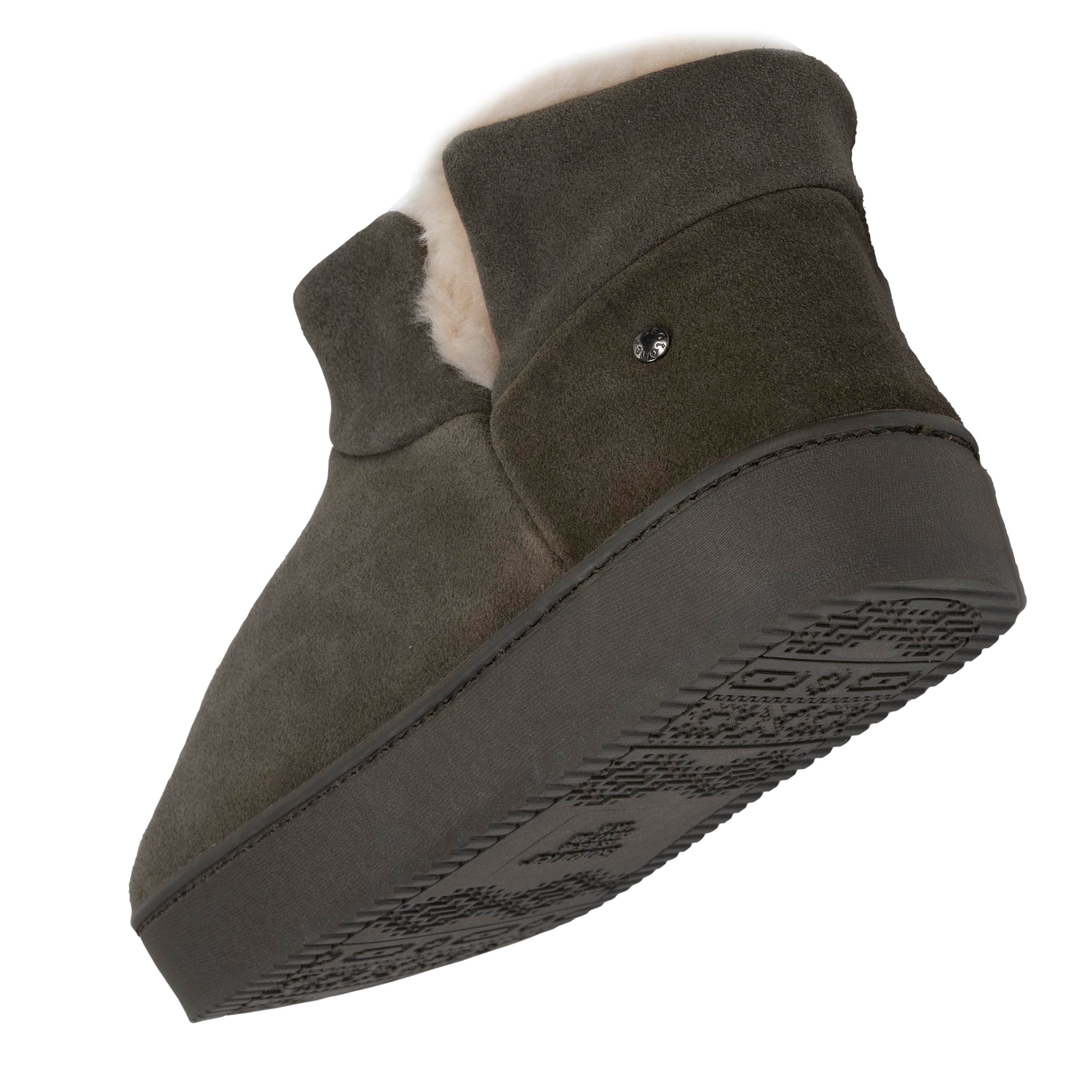 isotoner-chaussons-bottillons-cuir-femme-kaki image 5