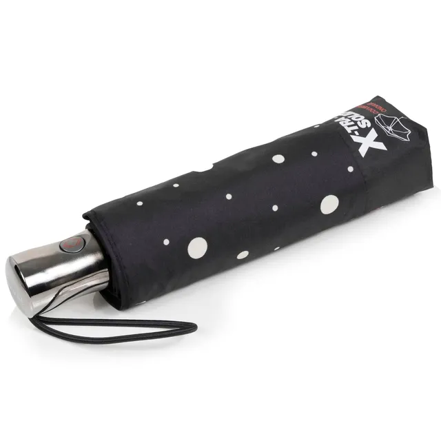 isotoner-parapluie-x-tra-solide-28-cm-pois-noir-jaune-automatique image 1