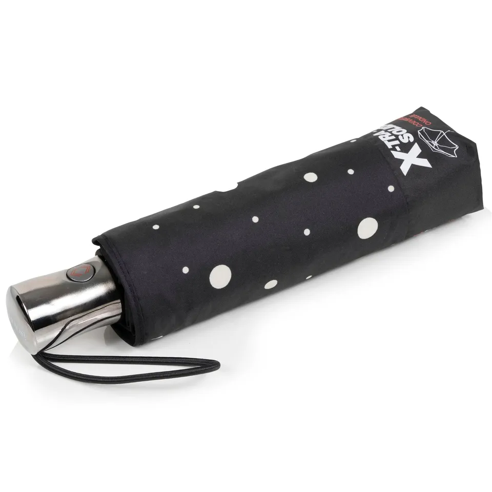 isotoner-parapluie-x-tra-solide-28-cm-pois-noir-jaune-automatique image 1