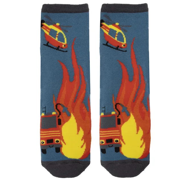 isotoner-chaussettes-antid-rapantes-gar-on-bleu-pompier-5-8-ans image 1