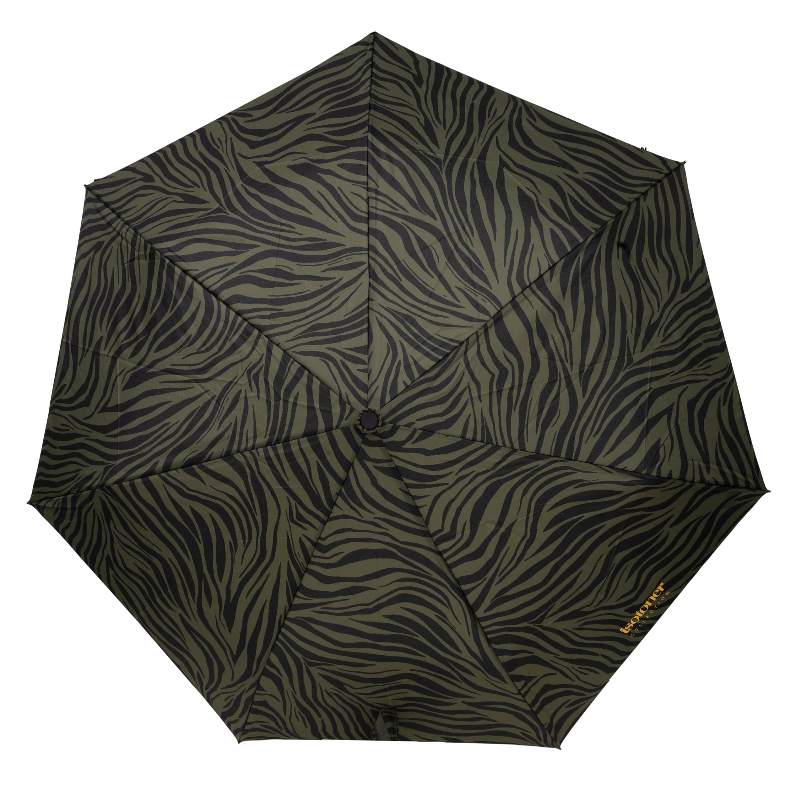 isotoner-parapluie-auto-z-bre-kaki-ouverture-automatique image 4