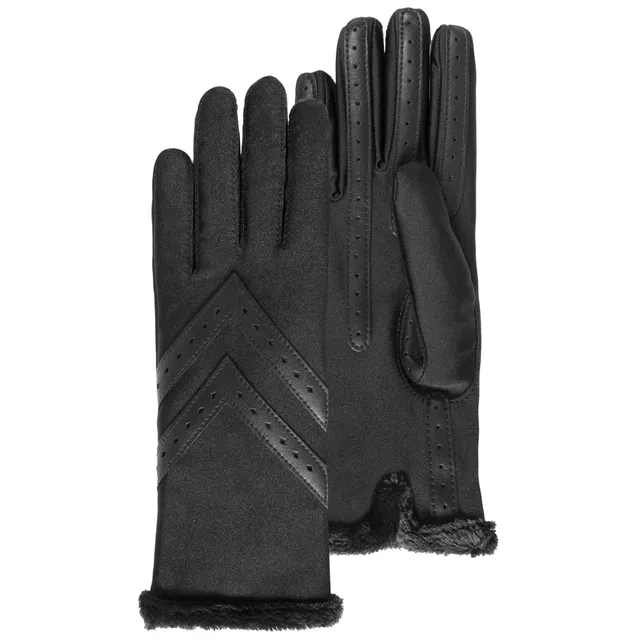 isotoner-gants-femme-tissu-recycl-noir-doubl-tactile image 1