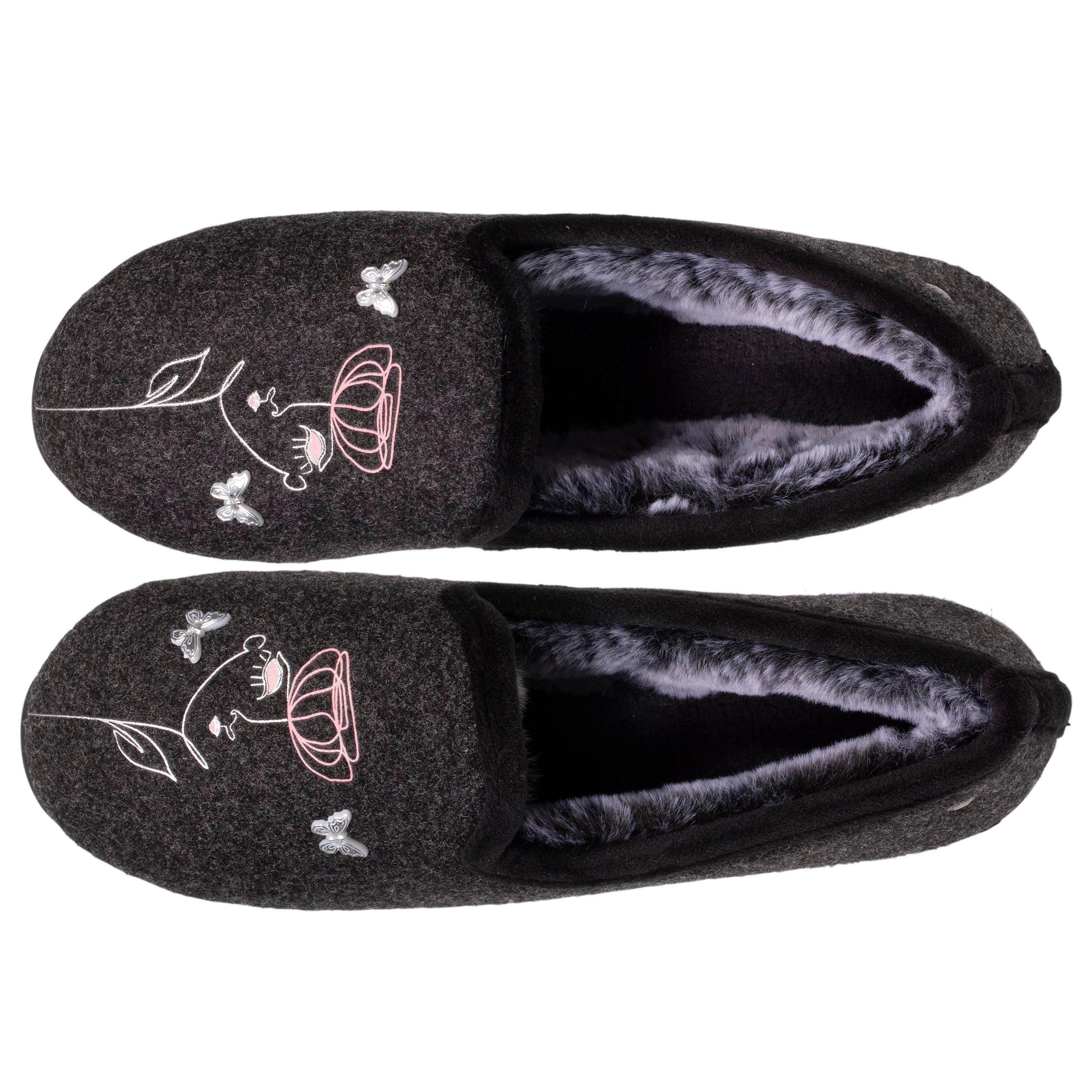 isotoner-chausson-slippers-femme-gris-dessin-everywear image 2