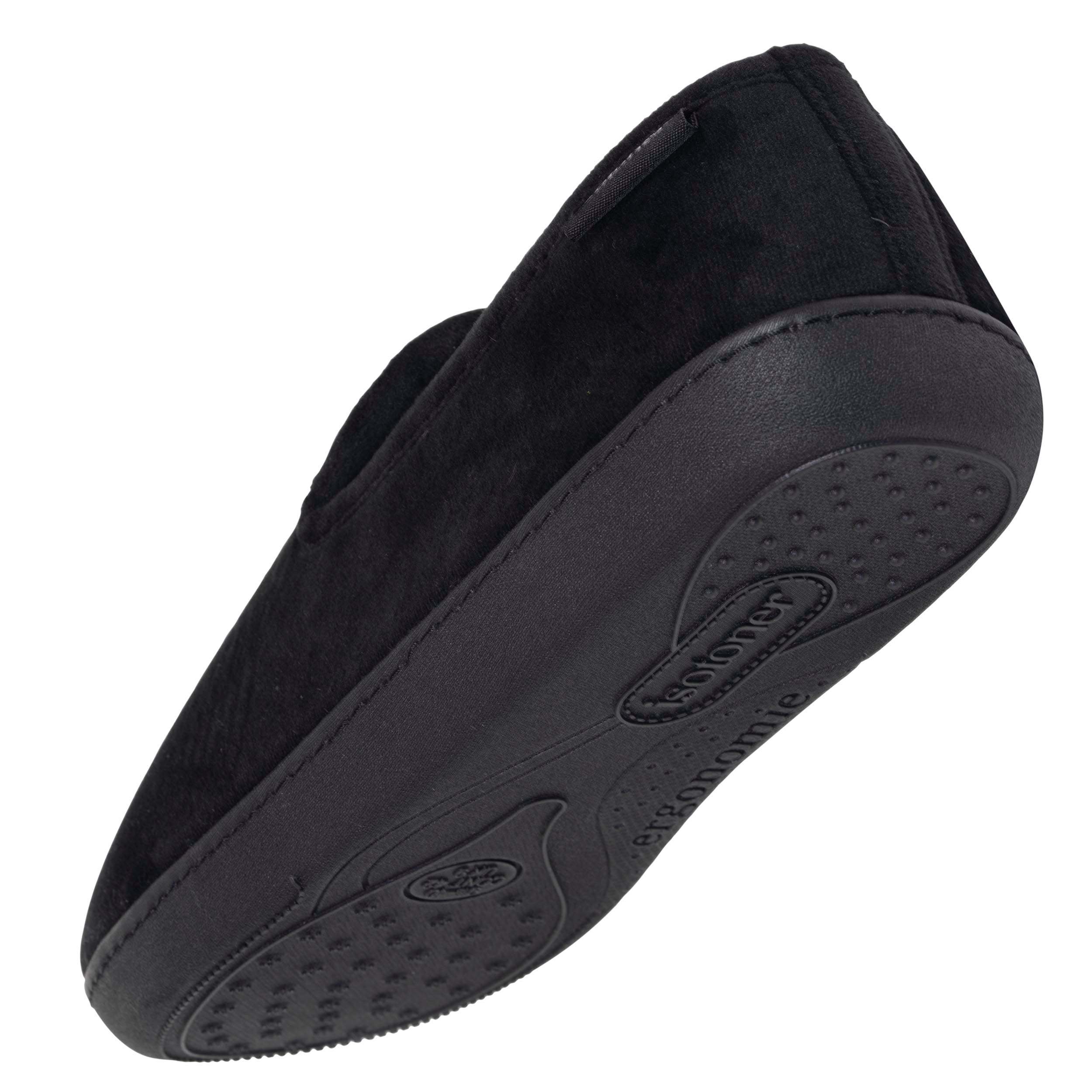 isotoner-chaussons-charentaises-homme-noir-gris-m-moire-de-forme image 5