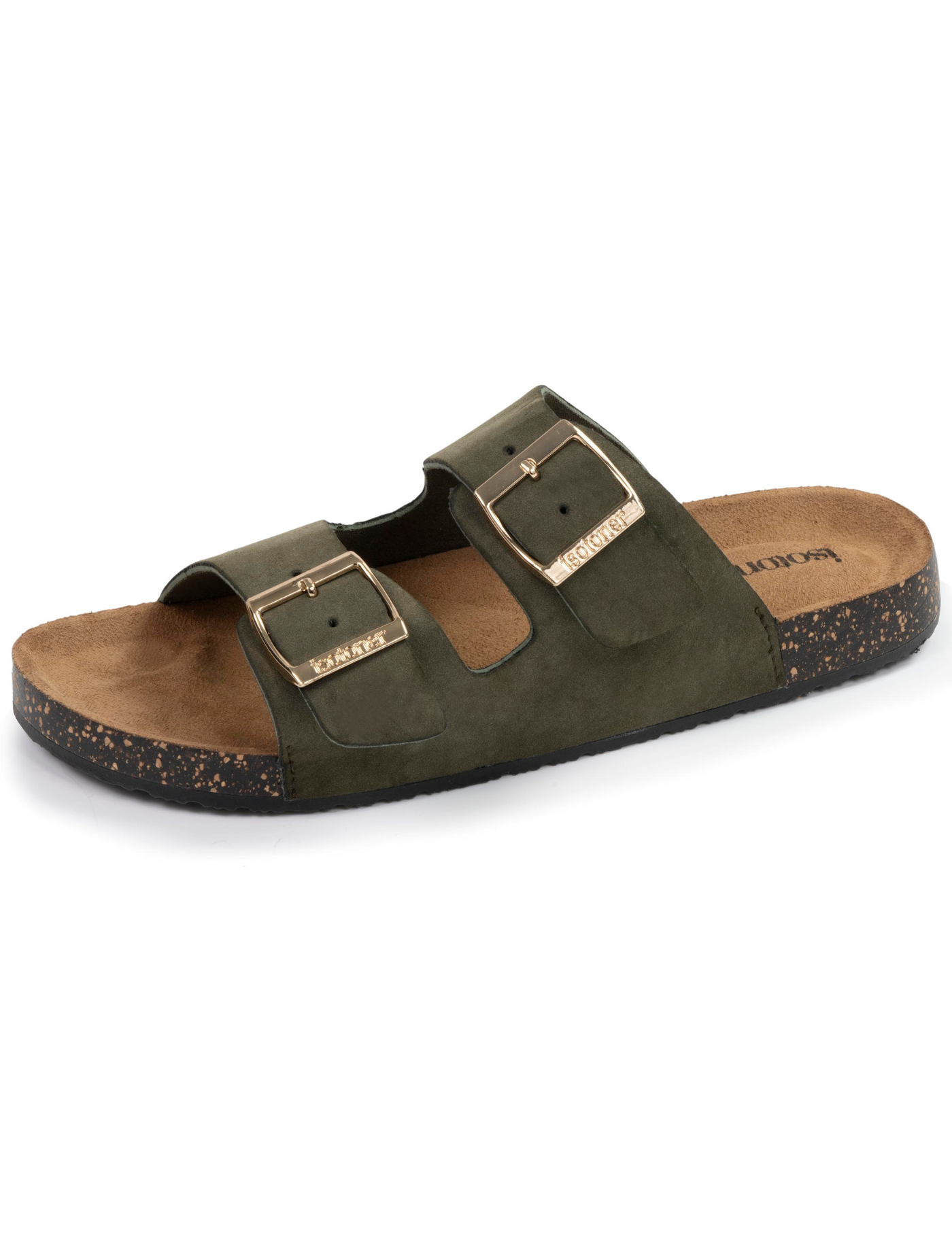 isotoner-mules-sandales-femme-double-bride-kaki image 6