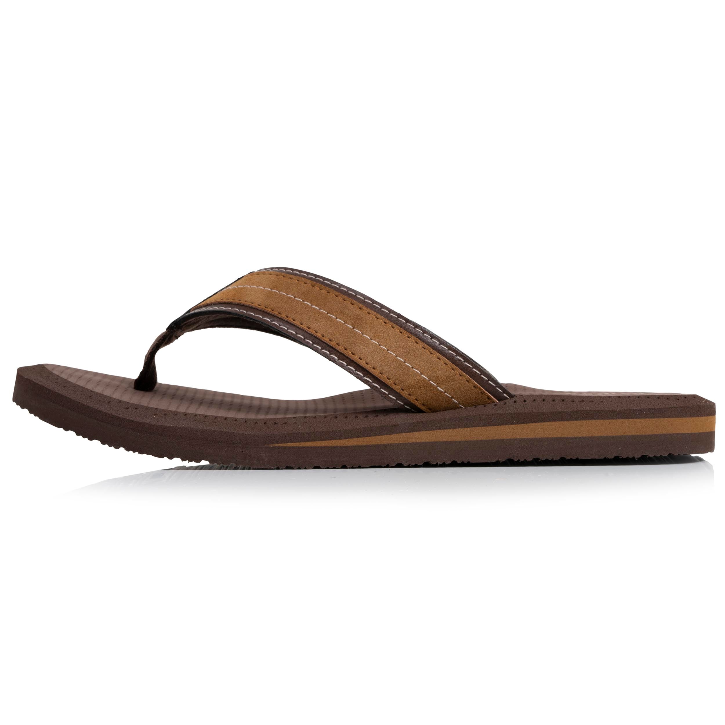 isotoner-tongs-homme-tige-large-sport-marron image 3
