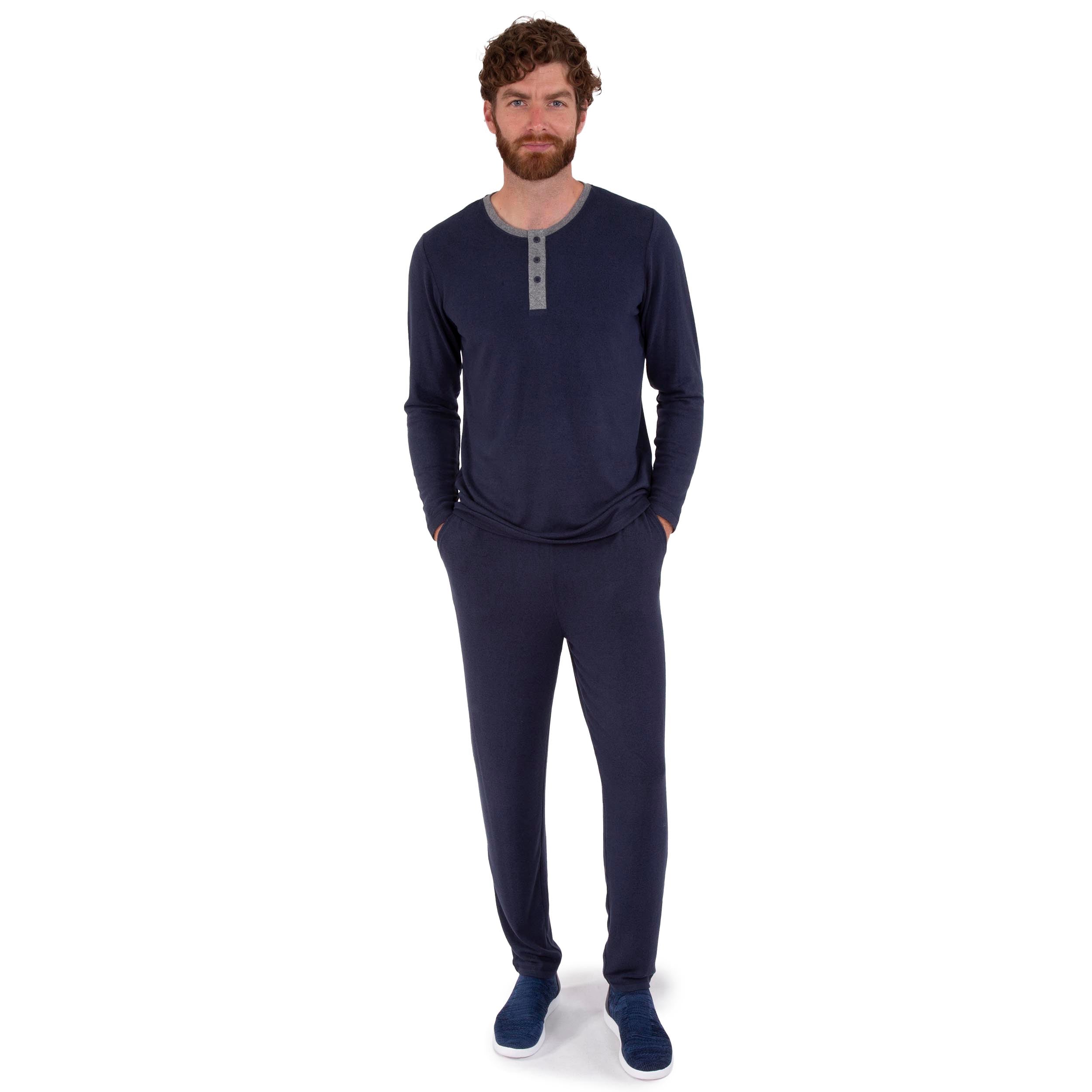 isotoner-pantalon-lastique-homme-marine image 8