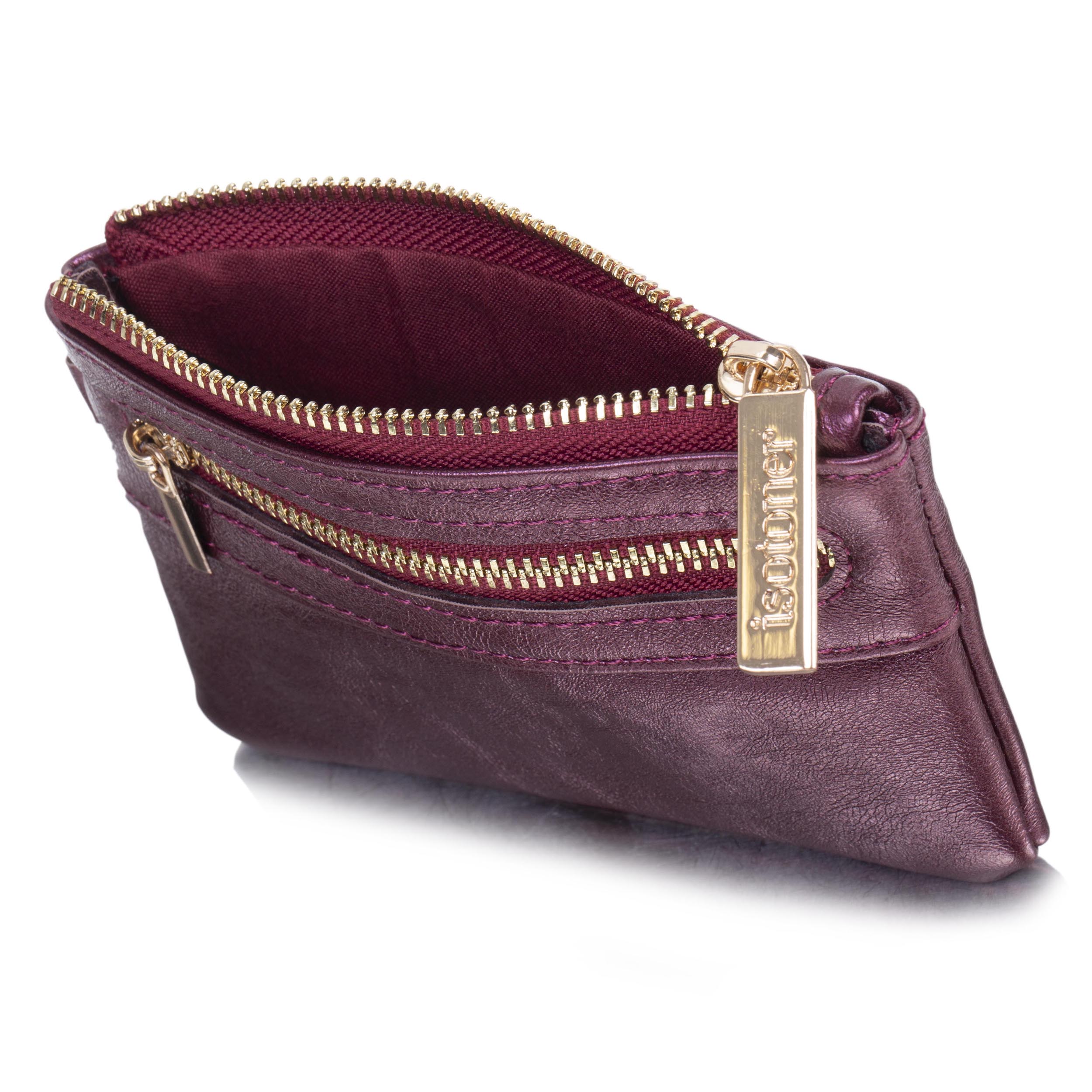 isotoner-porte-monnaie-femme-zipp-rouge-m-tallis-anti-rfid image 2