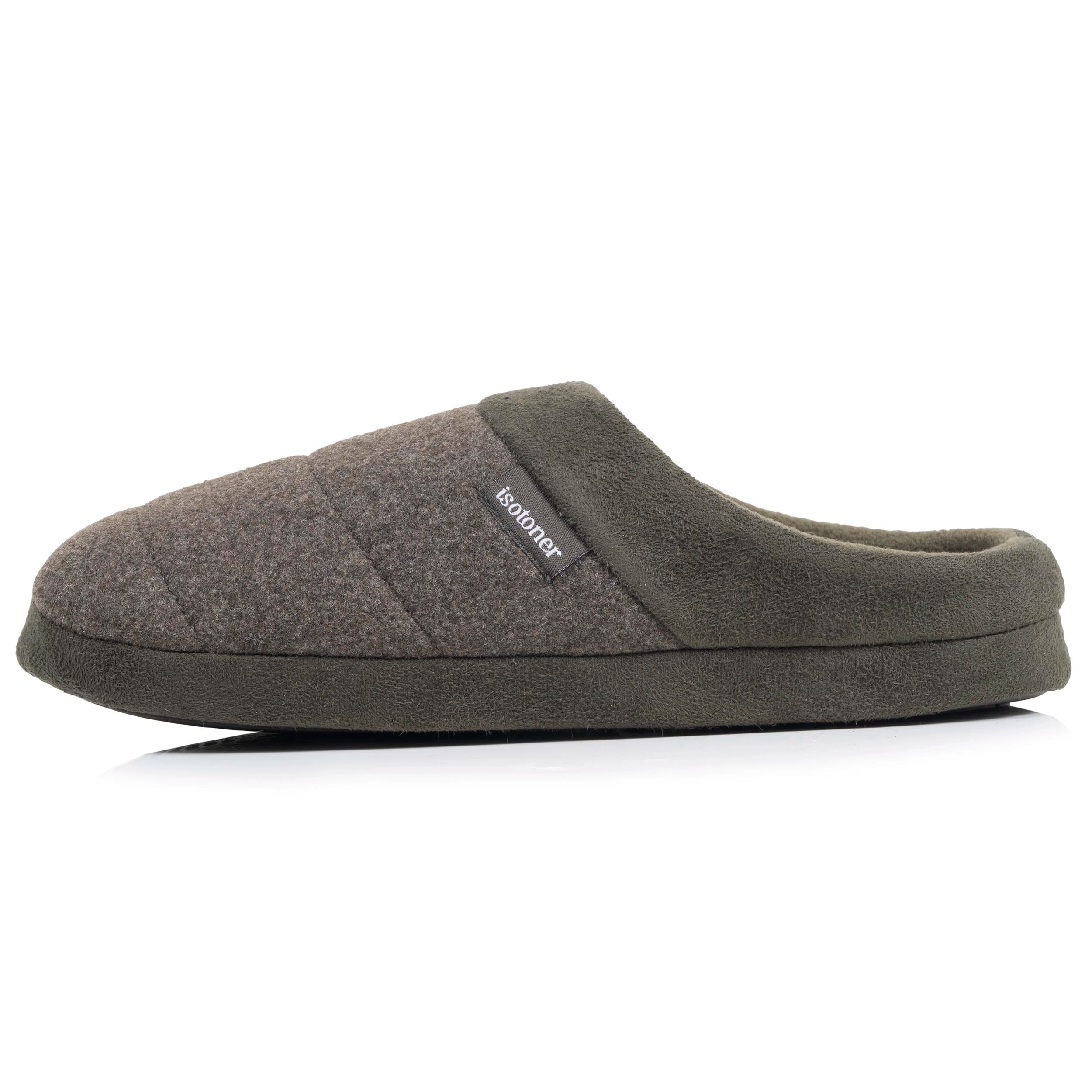 isotoner-chaussons-mules-homme-polaire-kaki-chin image 4