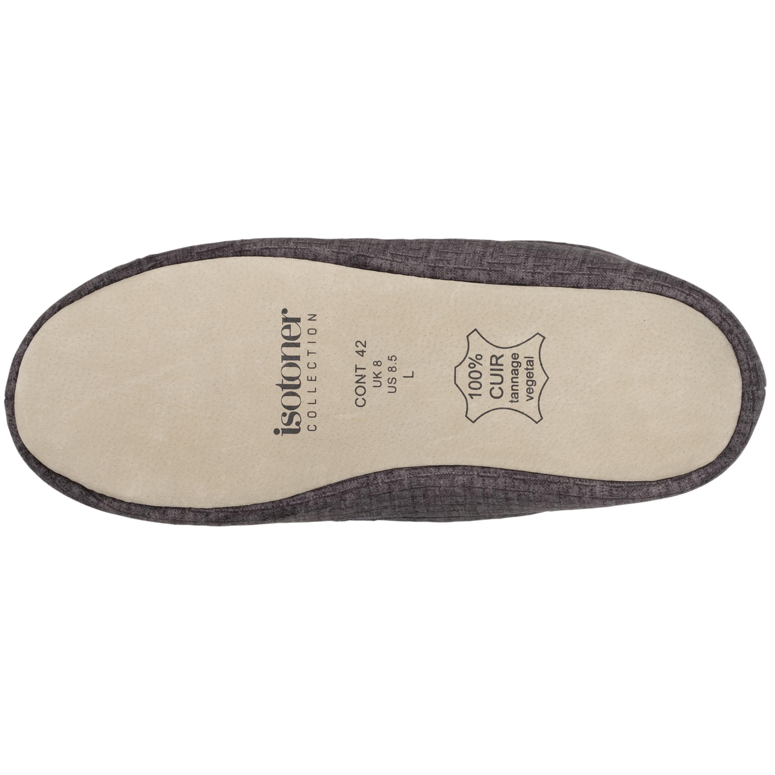 isotoner-chaussons-mocassins-homme-semelle-souple-gris image 5