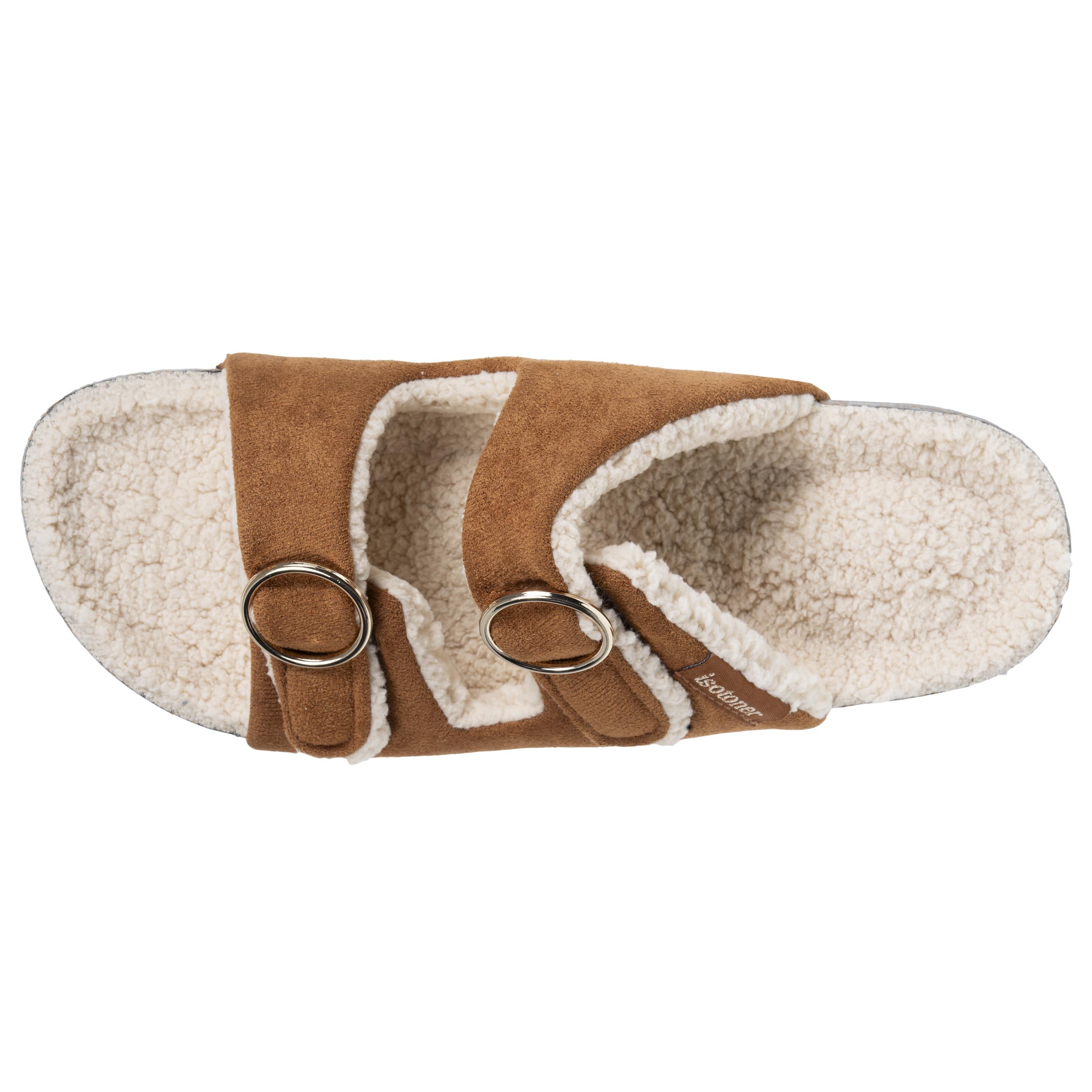 isotoner-mules-ouvertes-femme-camel-sherpa image 2