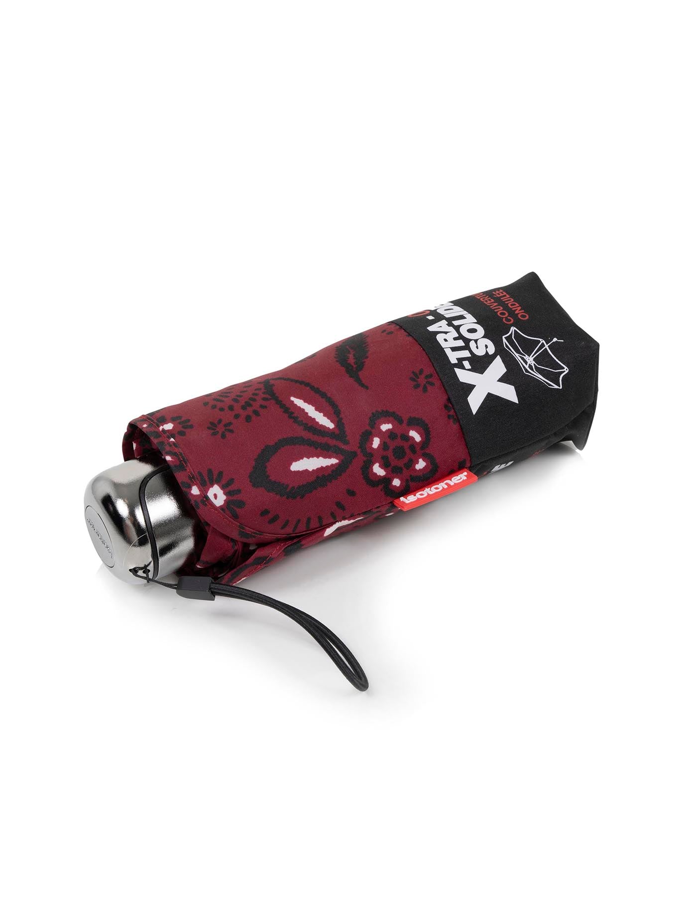 isotoner-parapluie-mini-x-tra-solide-bandana-bordeaux-17-5-cm image 6