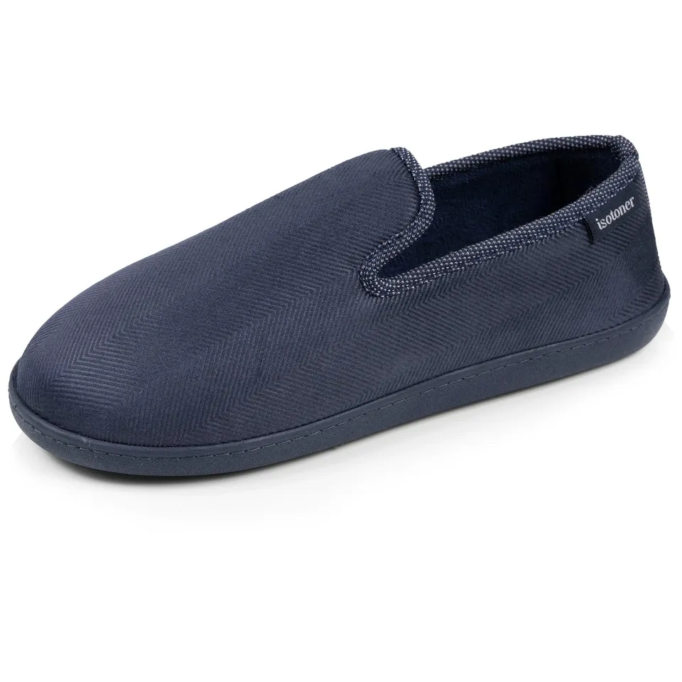 isotoner-chaussons-charentaises-homme-marine-chin image 1