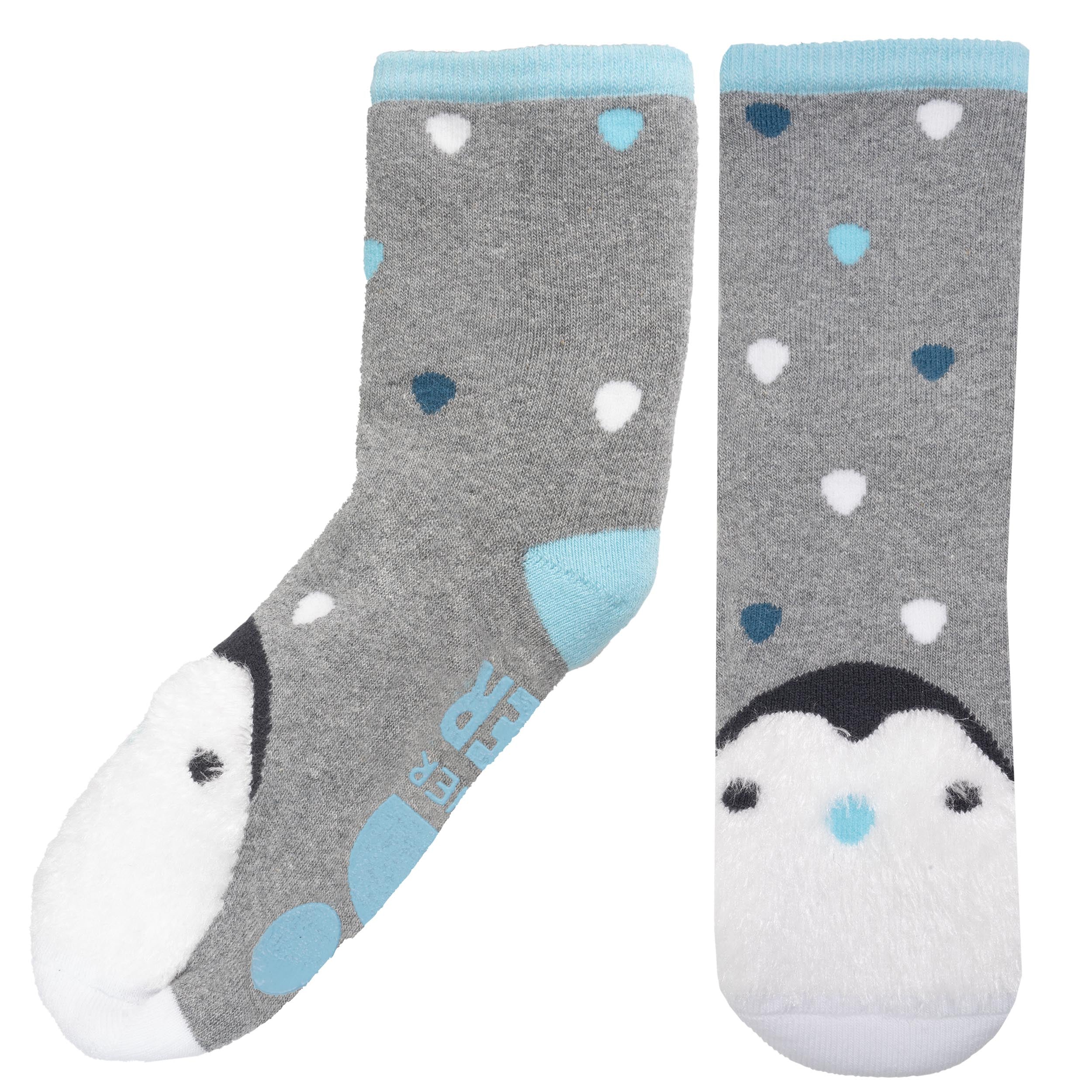 isotoner-chaussettes-antid-rapantes-enfant-gris-5-8-ans-pingouin image 2