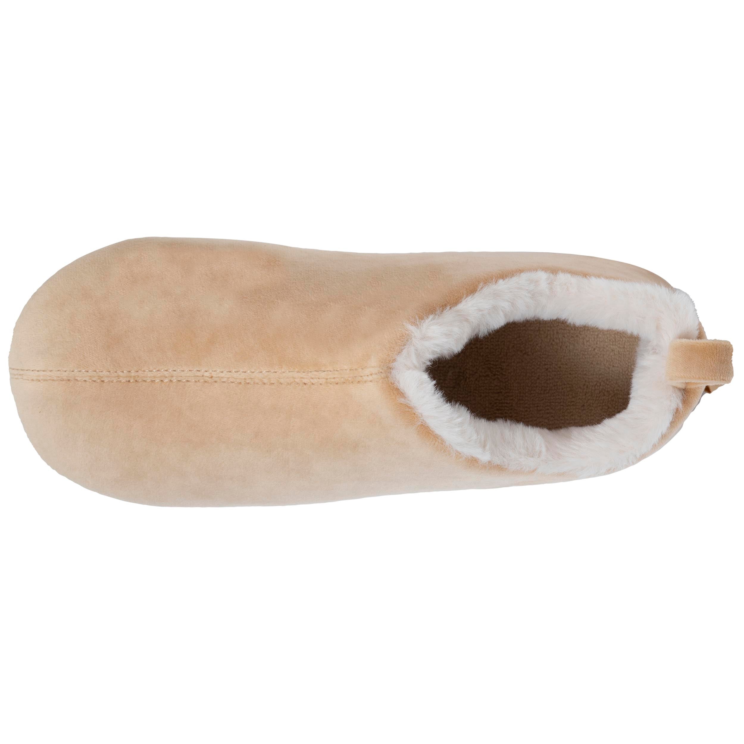 isotoner-chaussons-bottillons-femme-microvelours-beige image 2