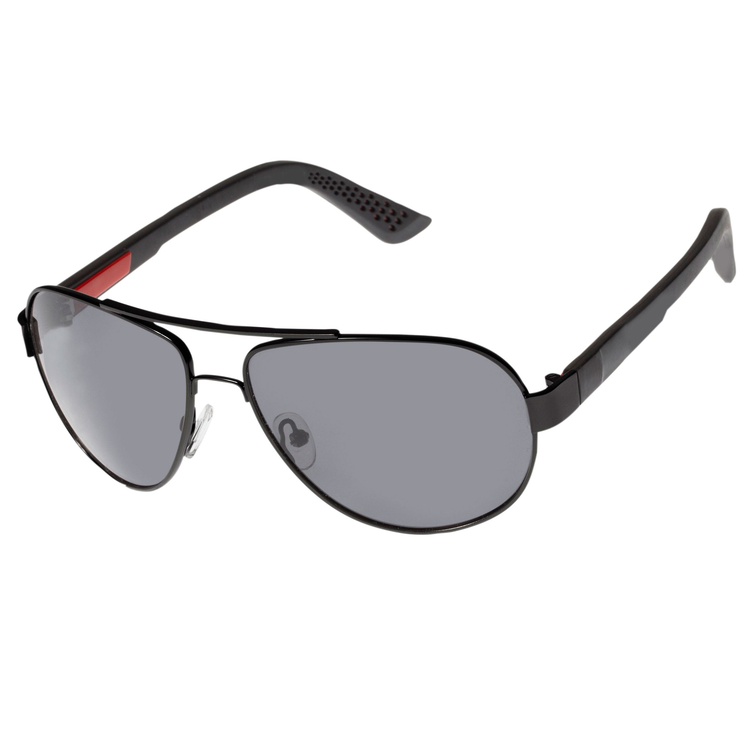 isotoner-lunettes-de-soleil-homme-noir-m-tallique-pilote-polaris image 2