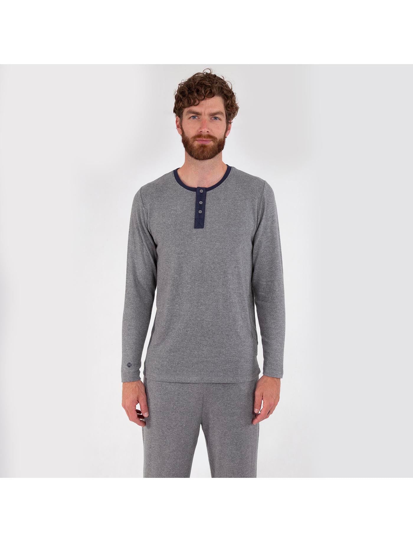 isotoner-t-shirt-manches-longues-homme-gris-chin-ecovero image 6
