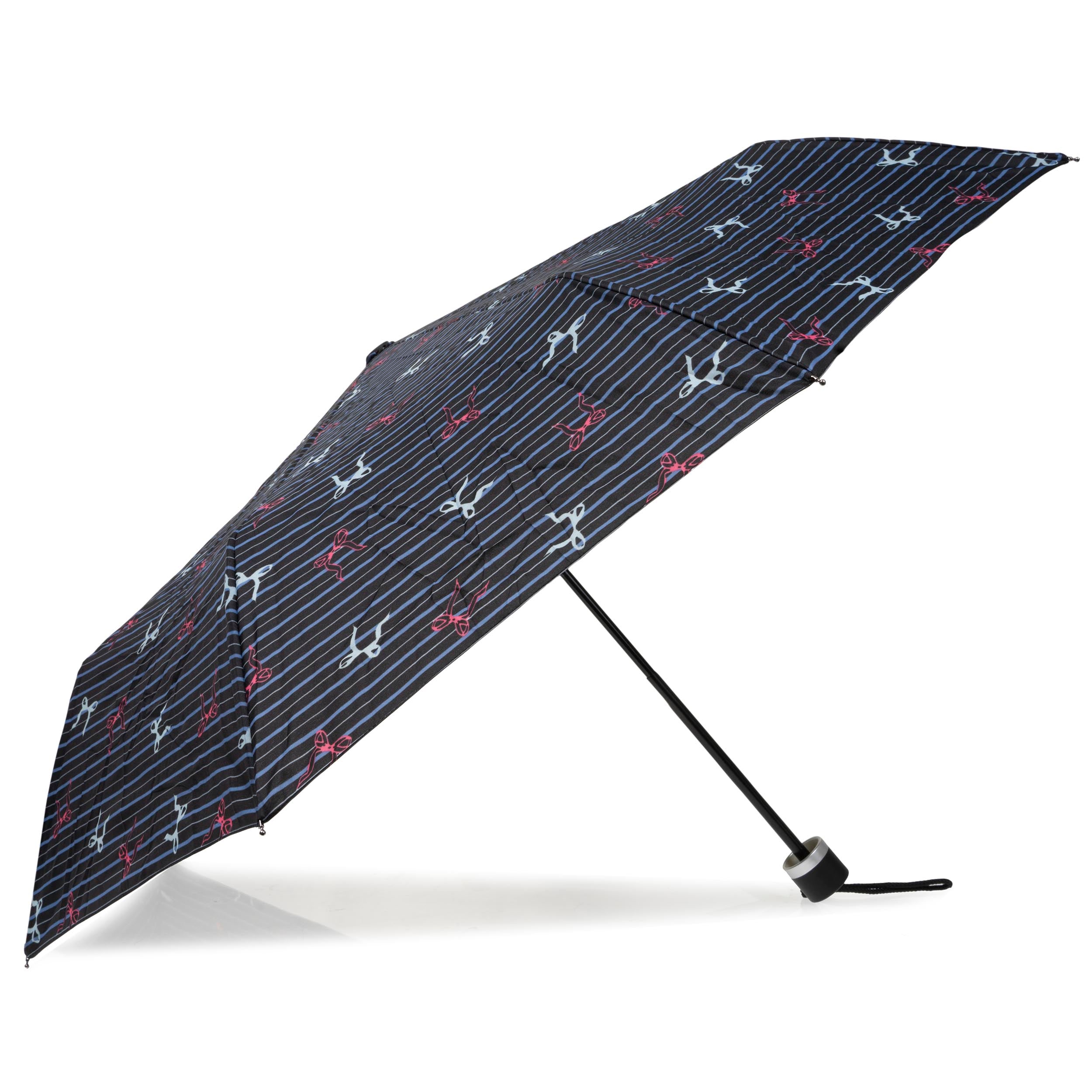 isotoner-parapluie-rayure-n-ud-bleu-pliant-acier image 2
