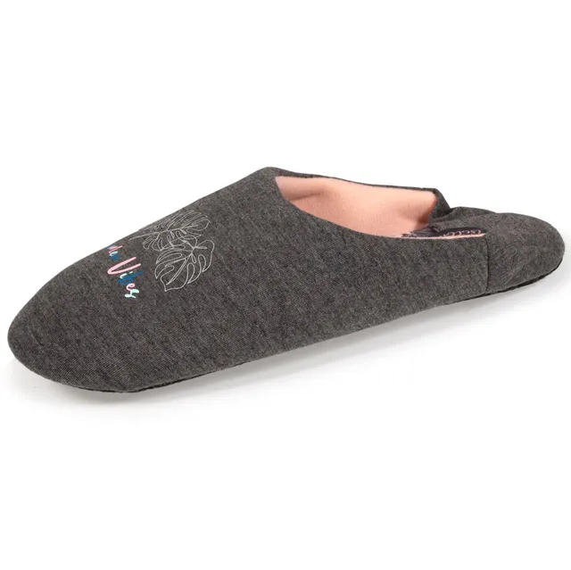 isotoner-chaussons-babouches-femme-gris-summer-vibes image 1