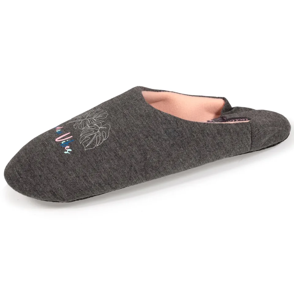 isotoner-chaussons-babouches-femme-gris-summer-vibes image 1