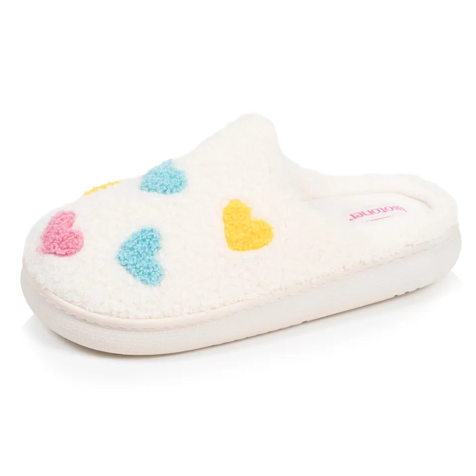 isotoner-chaussons-mules-junior-bloup-ivoire-bouclette-douce image 1
