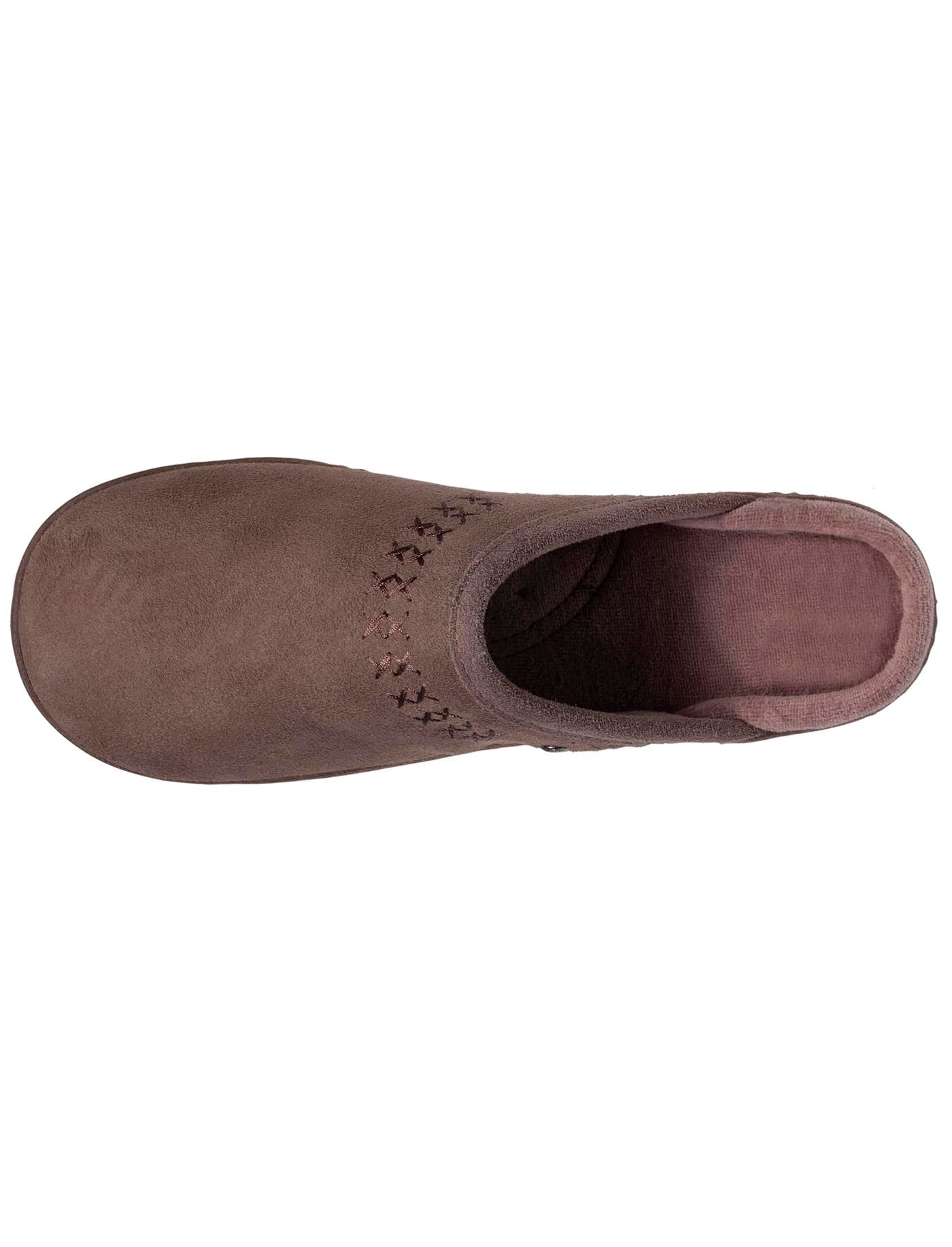 isotoner-chaussons-mules-cuir-femme-taupe-les-premium image 7