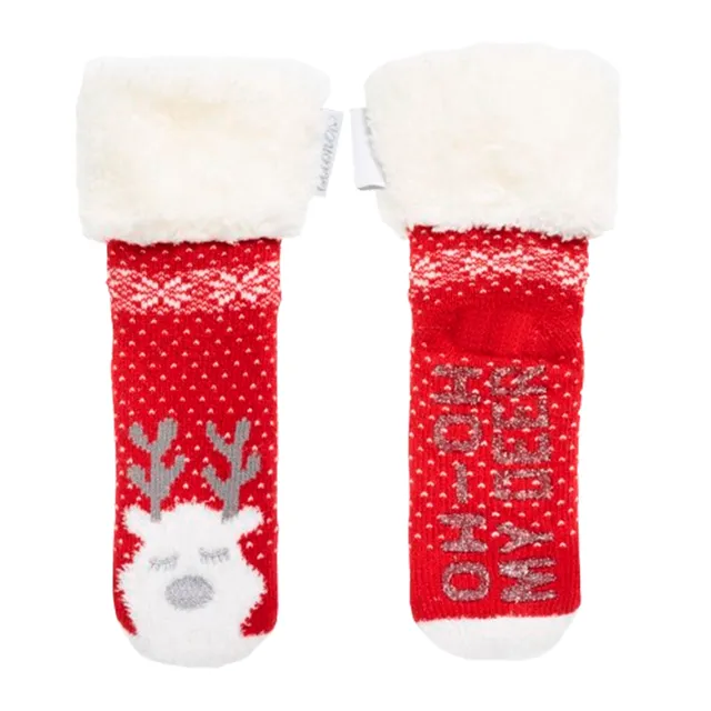 isotoner-chaussettes-fourr-es-fille-no-l-rouge-renne-1-8-ans image 1