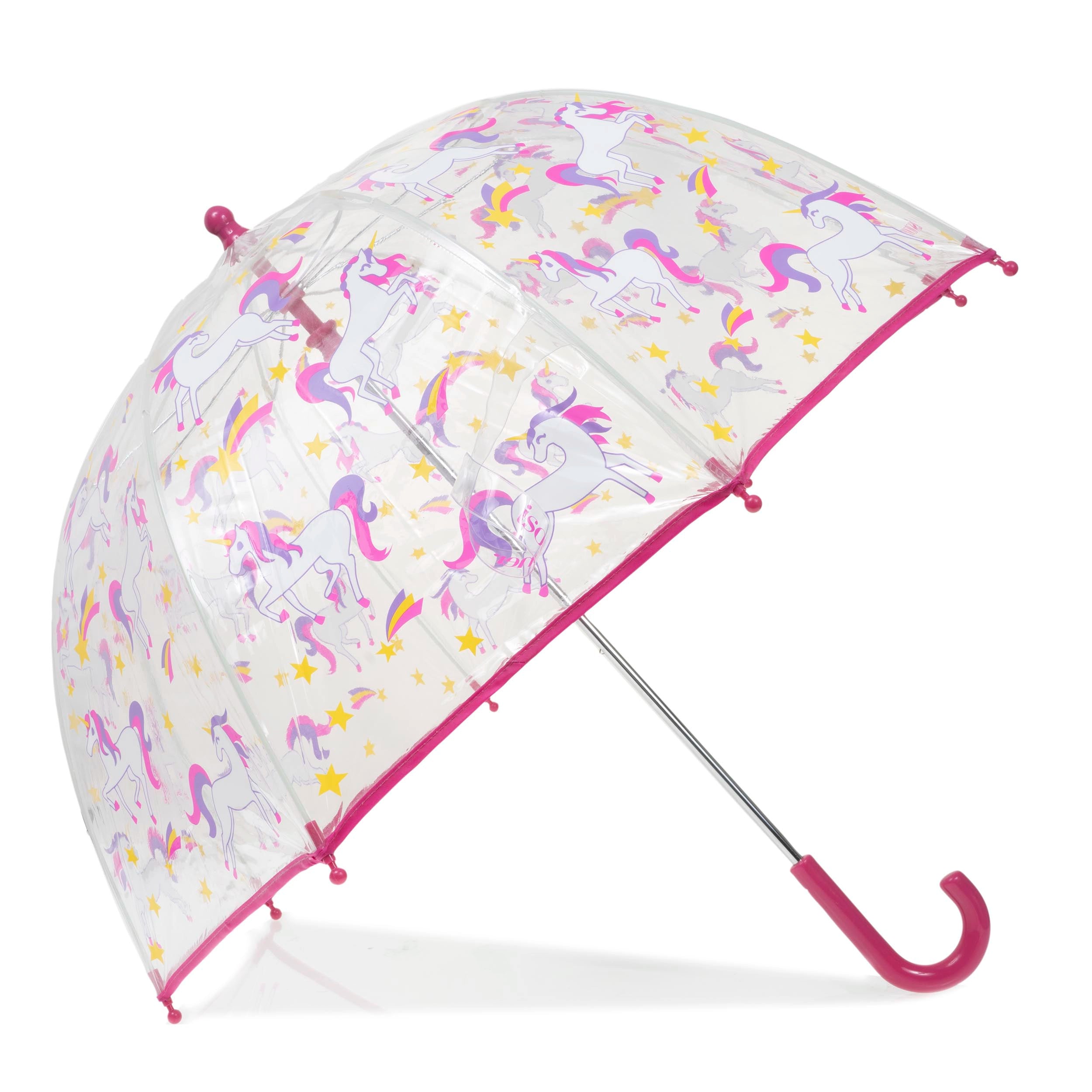 isotoner-parapluie-enfant-cloche-transparent-licorne-toile image 1