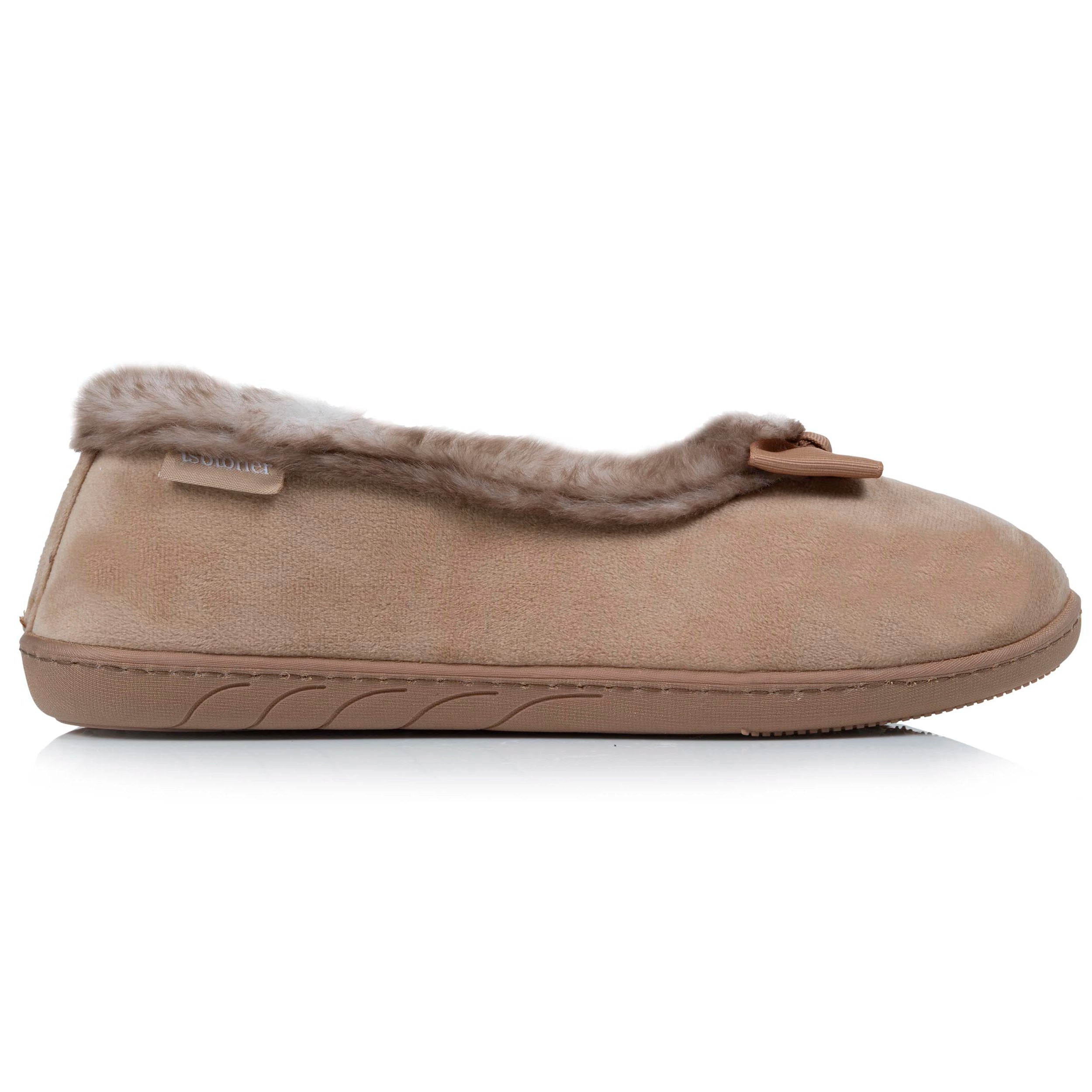isotoner-chaussons-ballerines-recycl-es-femme-camel image 8