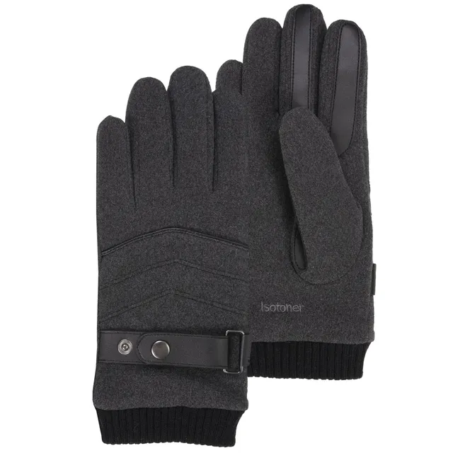 isotoner-gants-homme-gris-tactiles-smartouch image 1