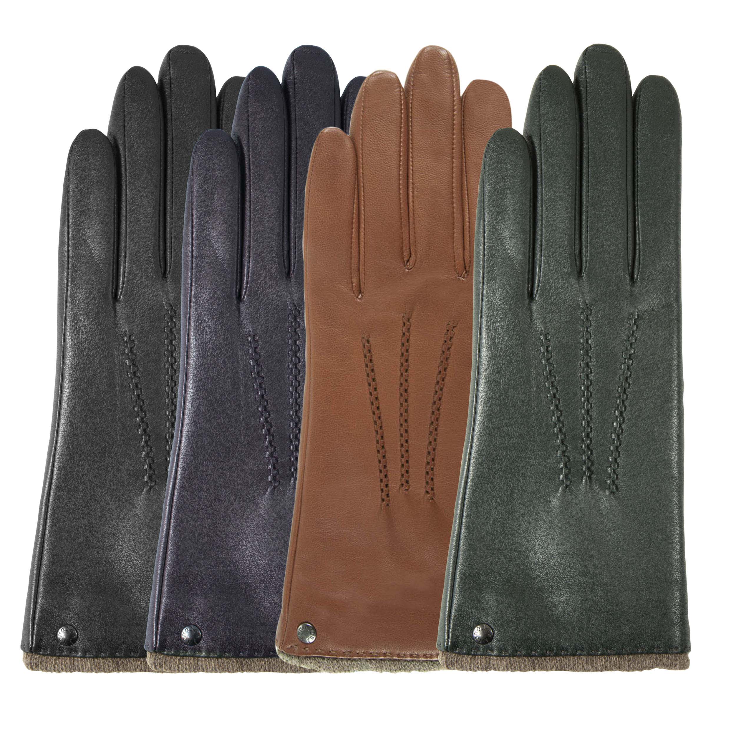 isotoner-gants-femme-cuir-chaud-sapin image 2
