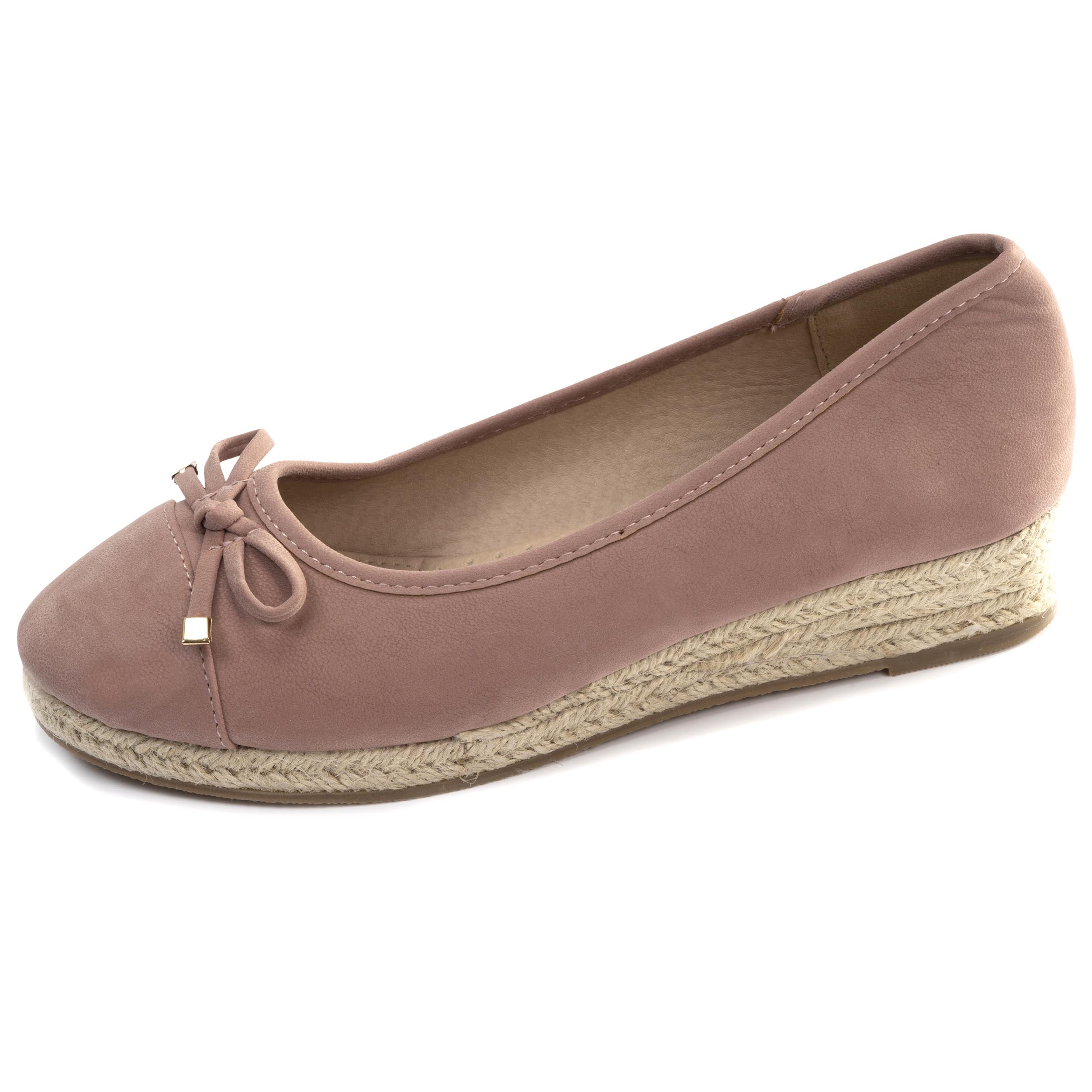 isotoner-ballerines-femme-corde-compens-rose-poudr image 1