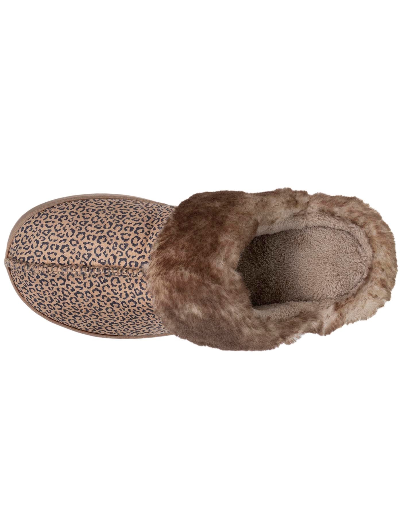 isotoner-chaussons-mules-femme-l-opard-beige-semelle-crant-e image 7