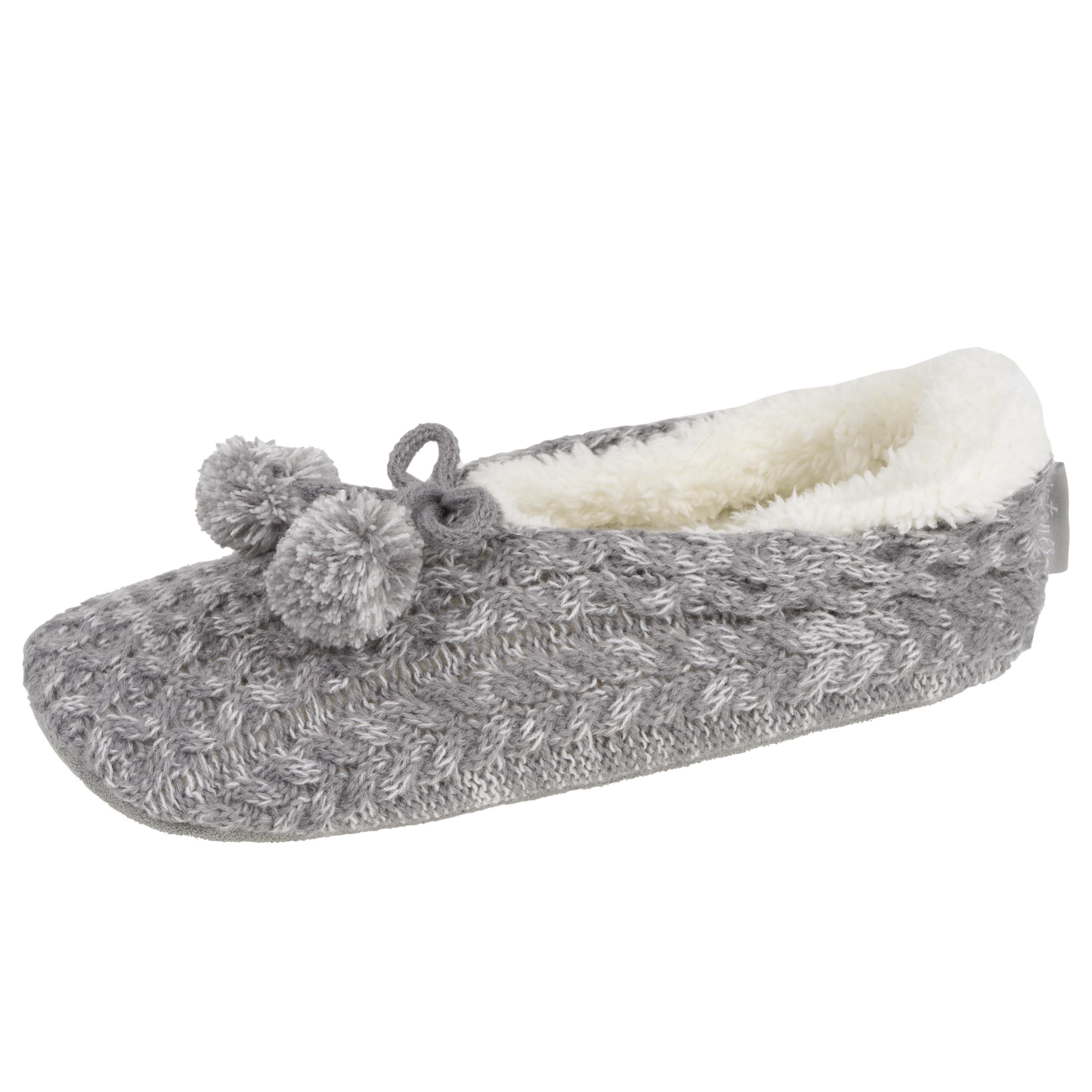 isotoner-chaussettes-chaussons-femme-maille-gris-chin image 1