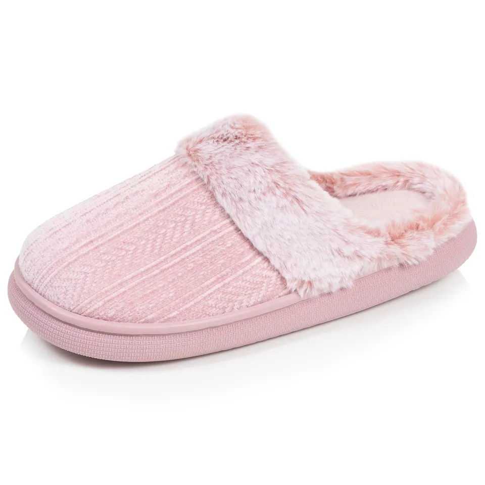 isotoner-chaussons-mules-femme-bloup-maille-blush image 1