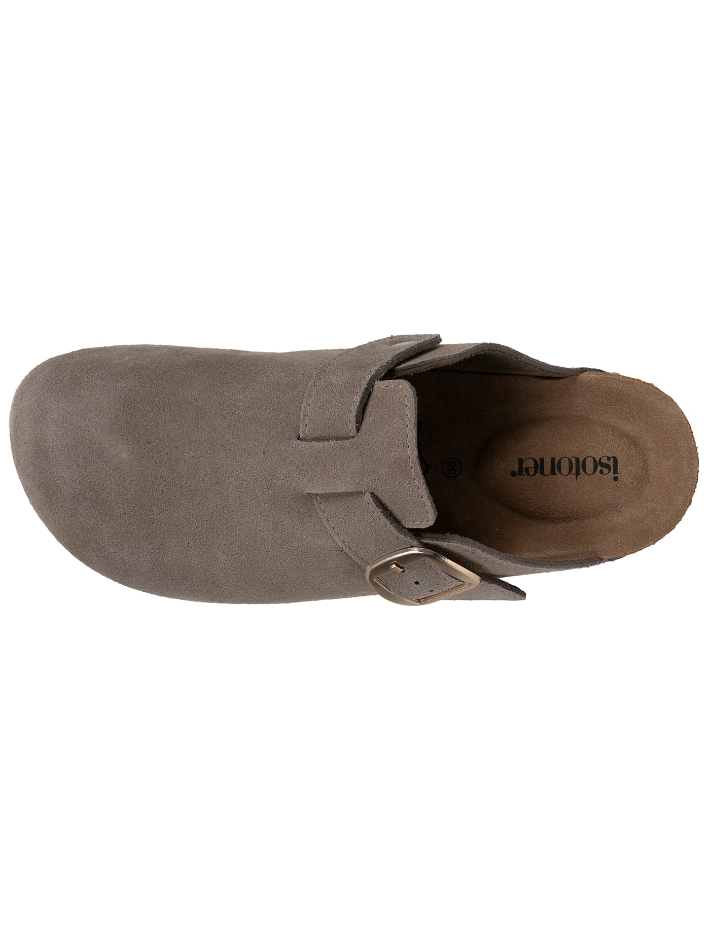 isotoner-mules-sabots-femme-cuir-taupe-everywear image 7