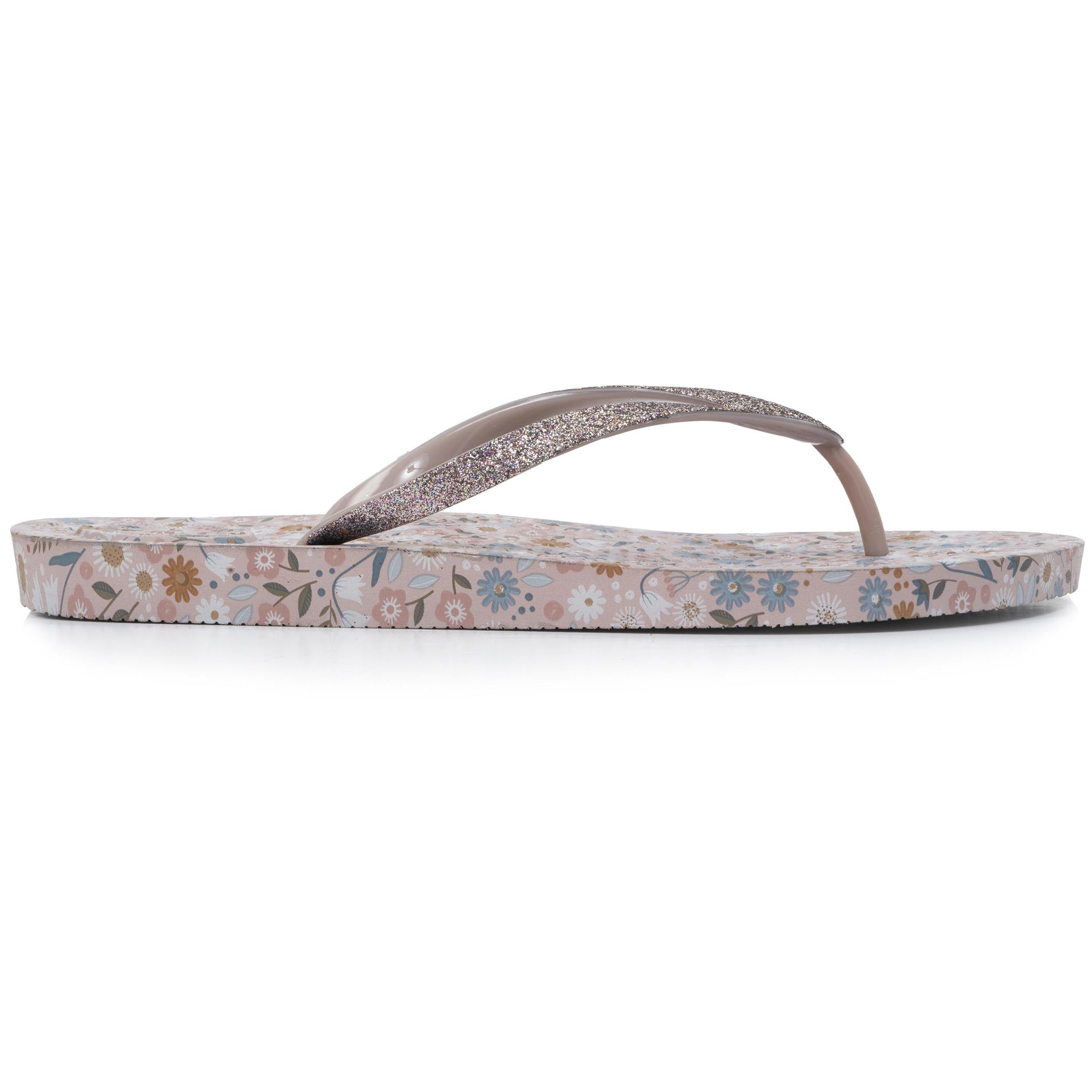 isotoner-tongs-femme-fleurs-taupe-everywear-confort image 8