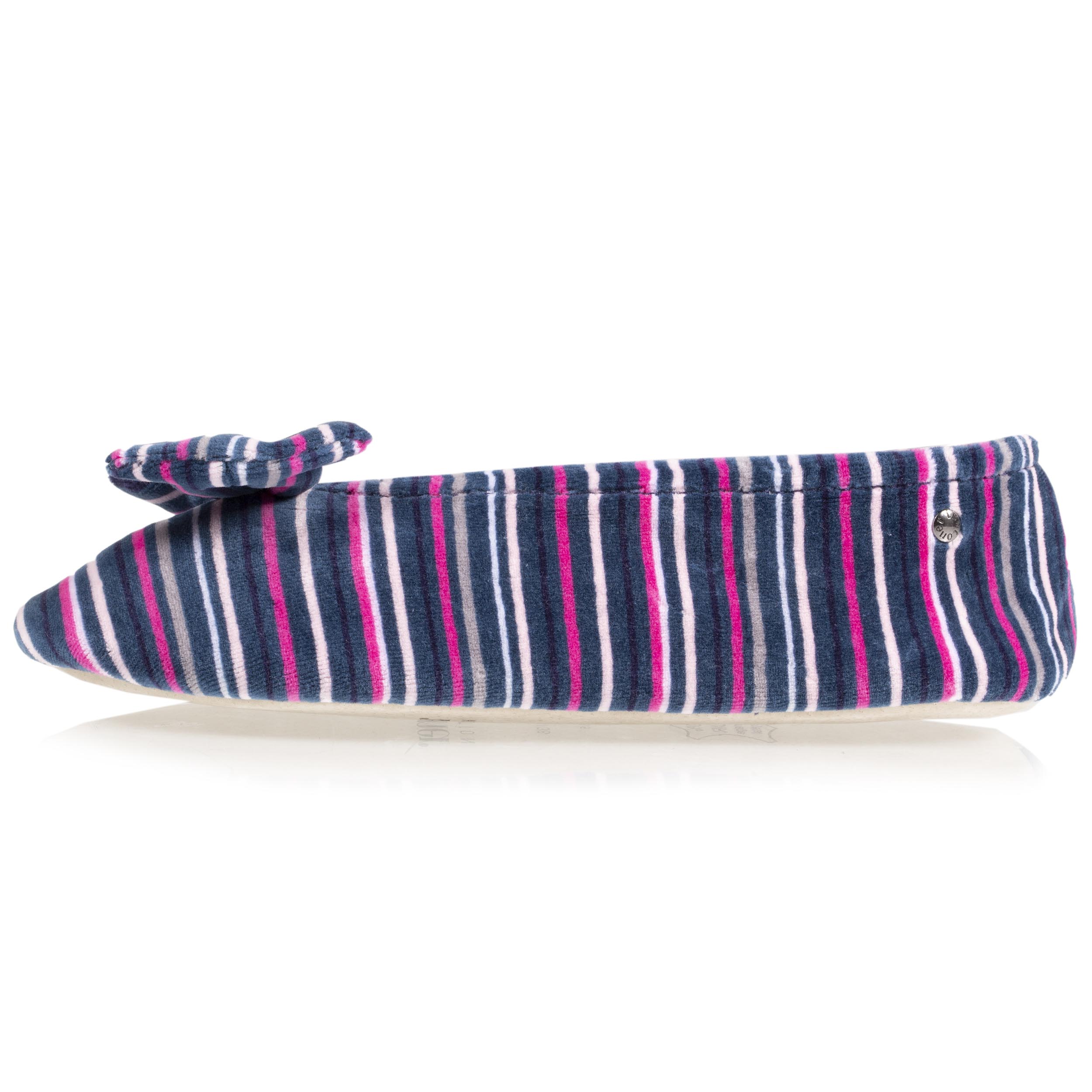 isotoner-chaussons-ballerines-femme-rayures-bleues image 4
