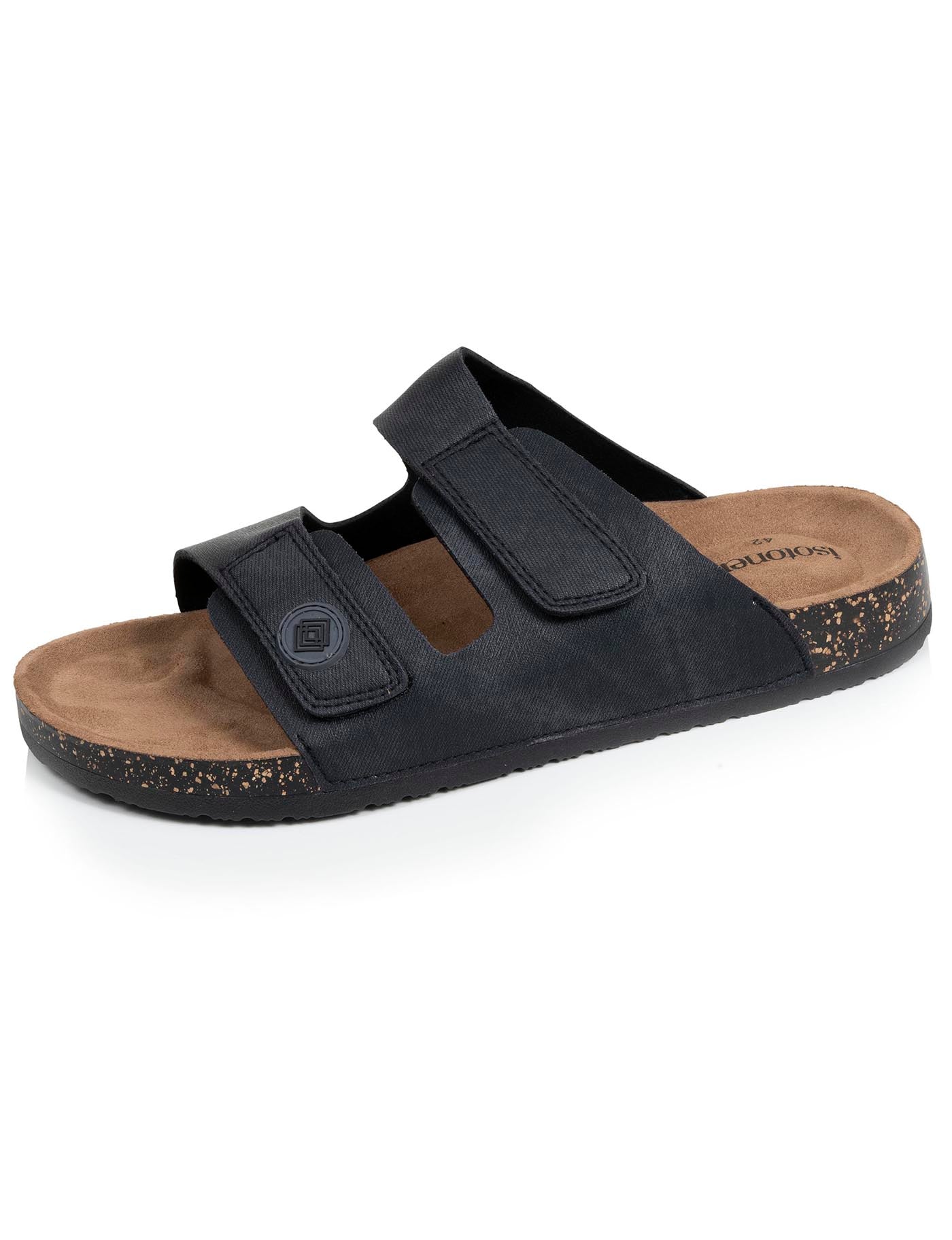 isotoner-mules-sandales-homme-double-bride-scratch-noir image 6